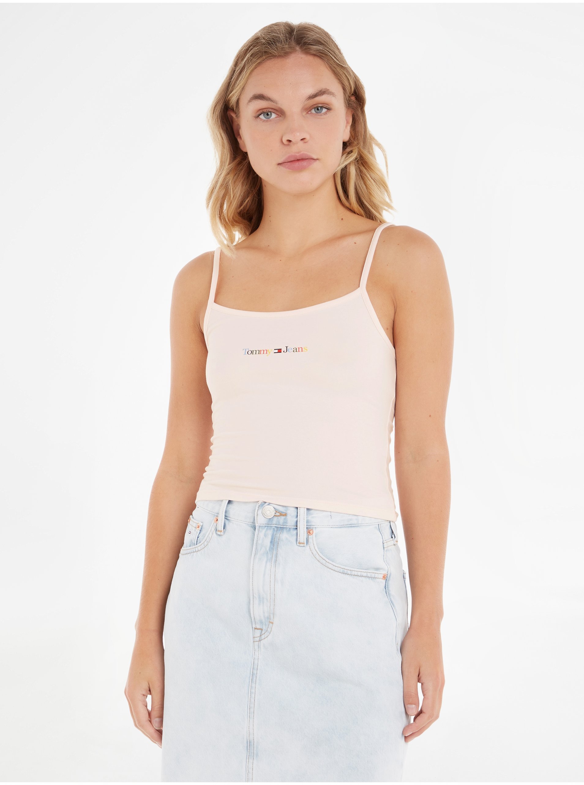Light pink Women's Top Tommy Jeans TJW BBY Color Linear Strap - Womens