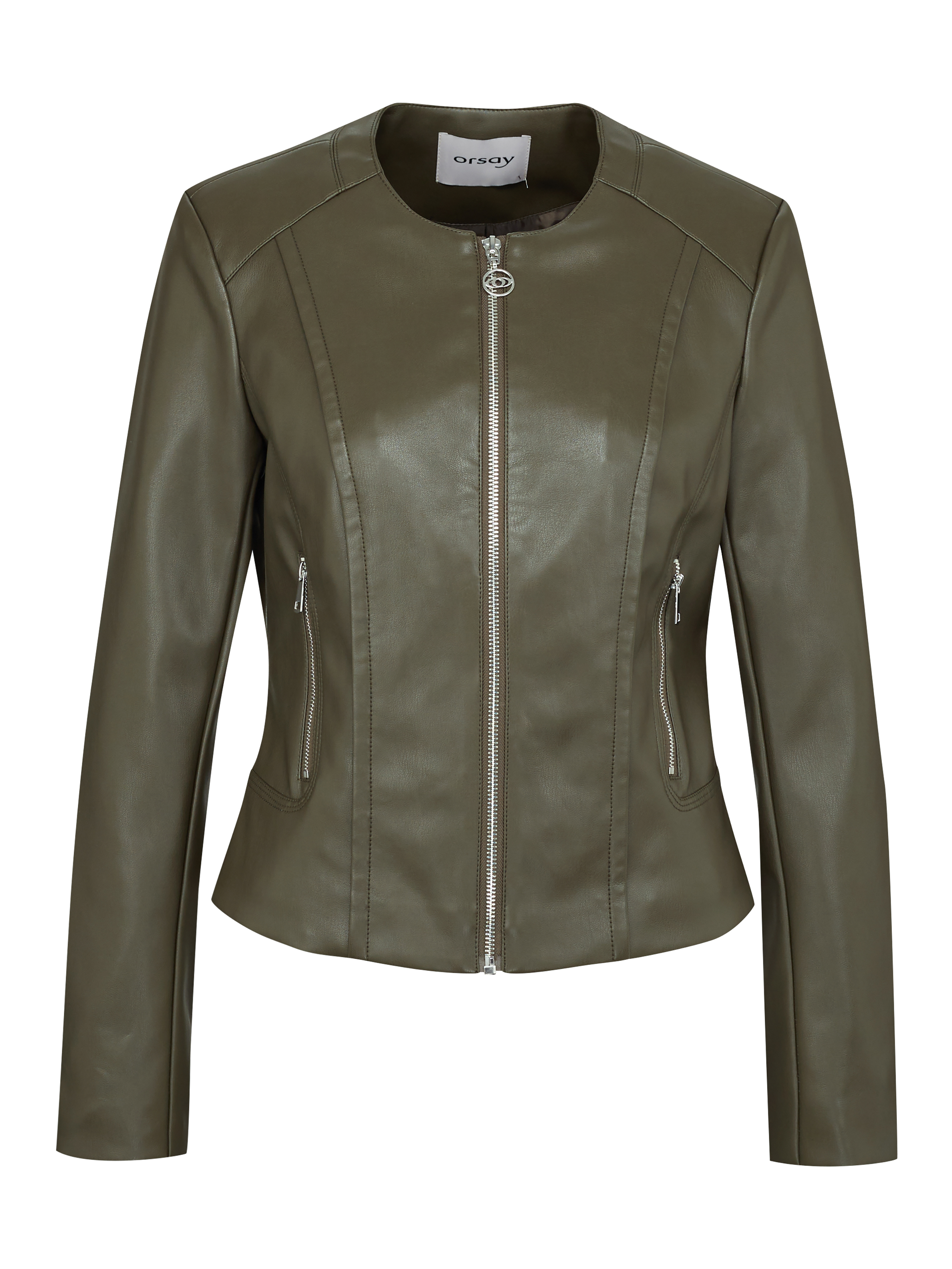 Khaki women's faux leather jacket ORSAY - Women's