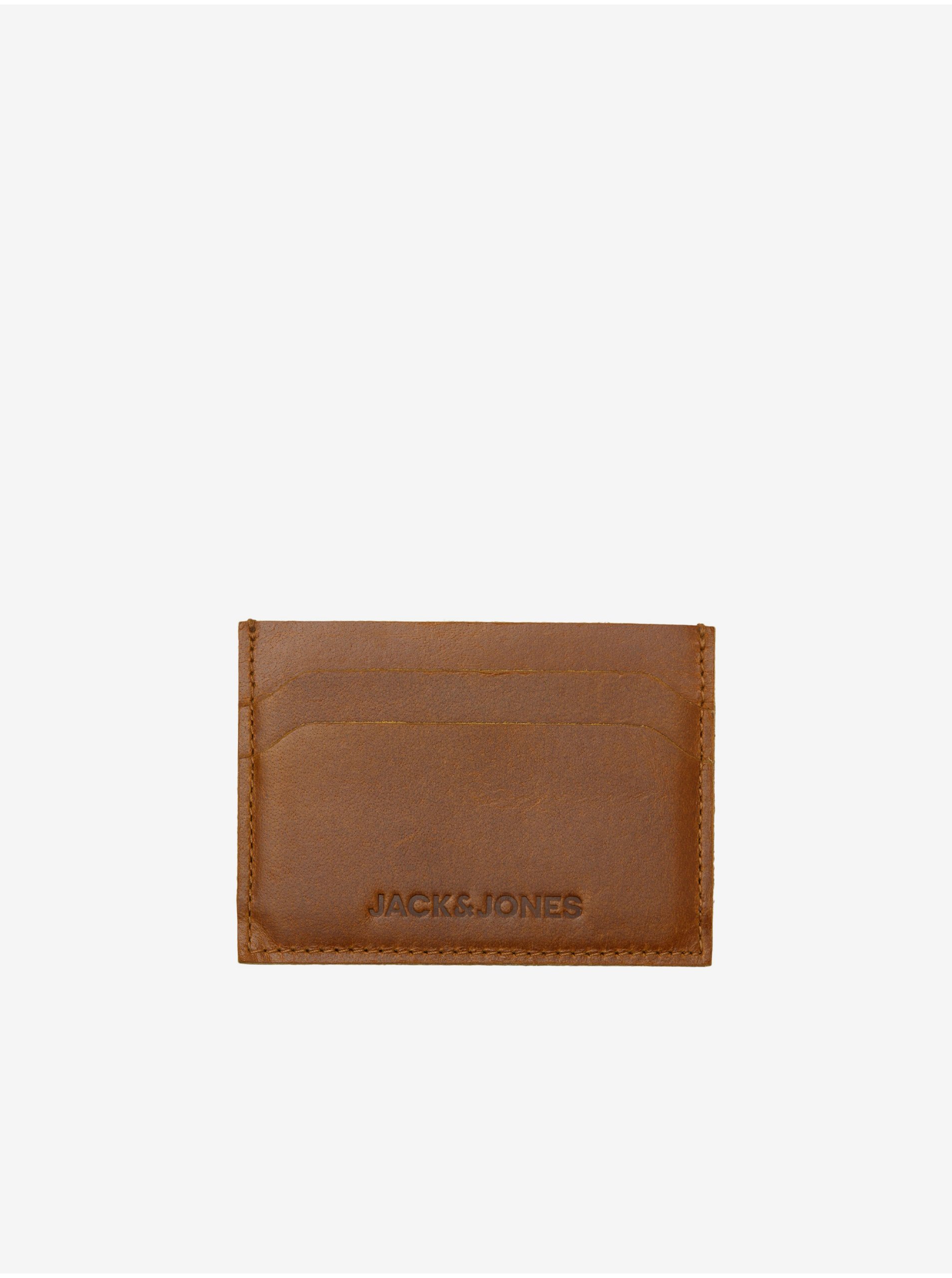 Brown Men's Leather Credit Card Case Jack & Jones Side - Mens