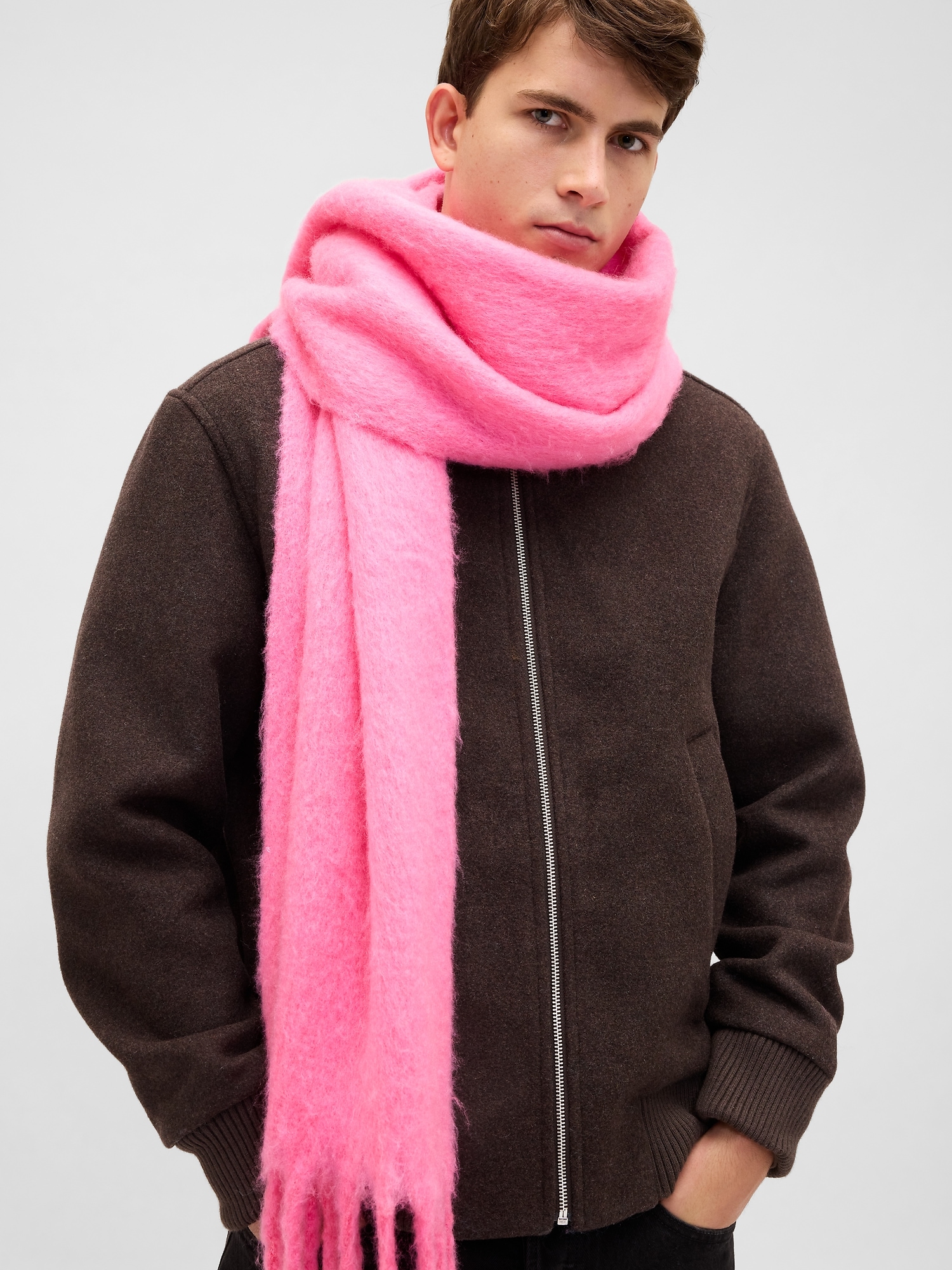 Eșarfă roz din lână GAP