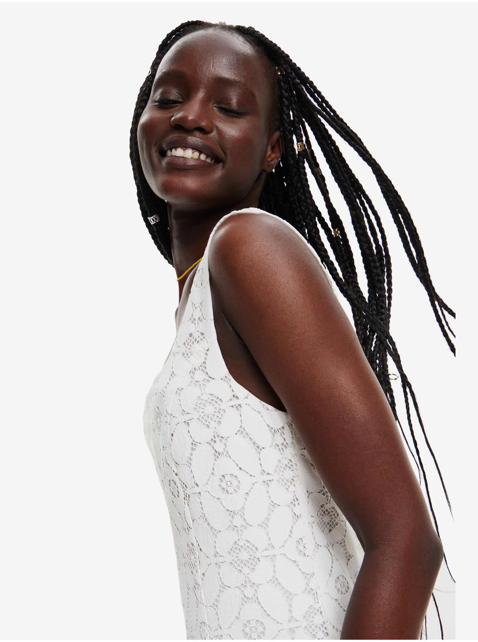 Rochii de vara si de plaja pentru femei Desigual - alb