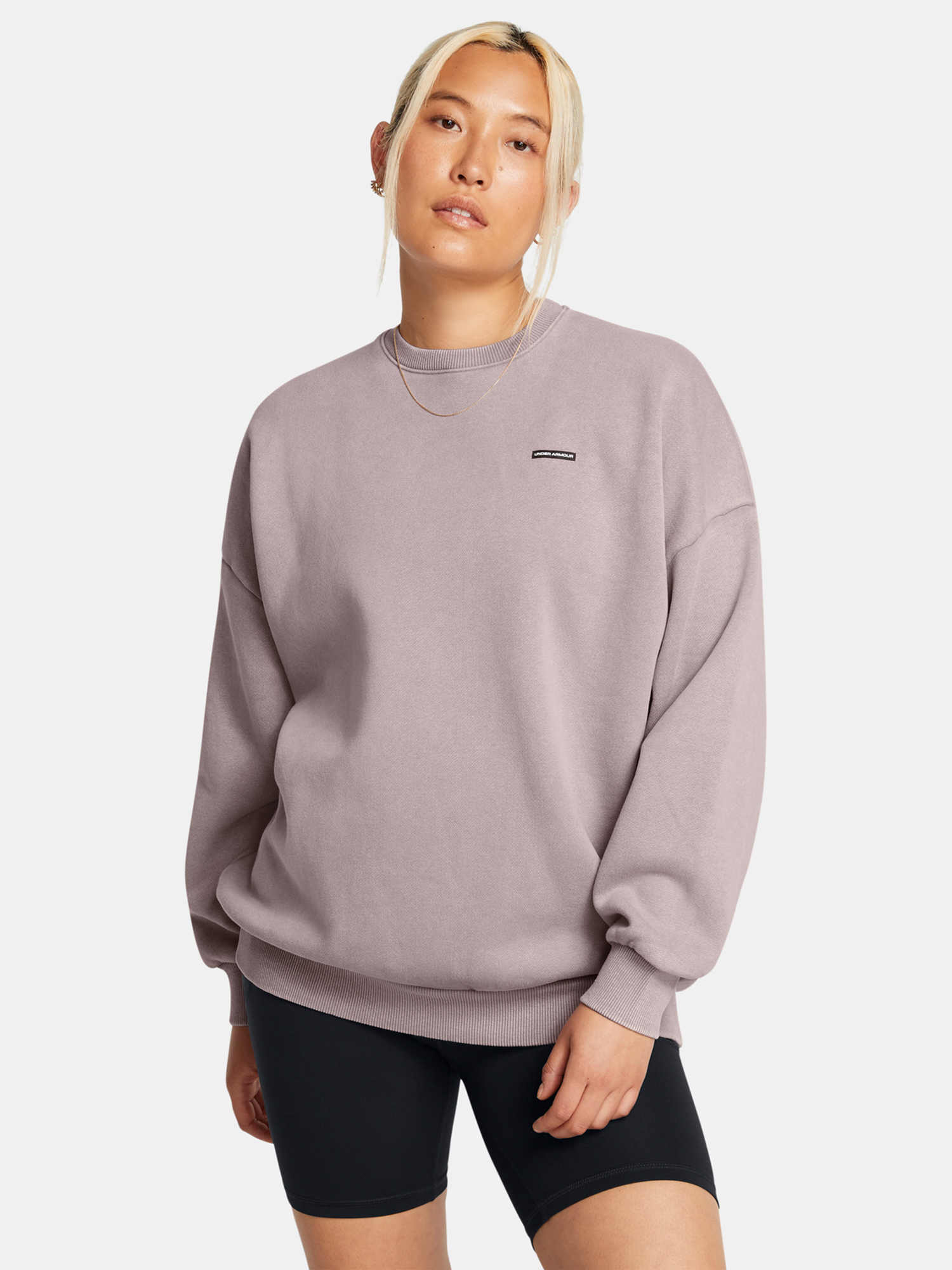 Dámská mikina Under Armour UA Icon HWT Flc OS Crew-GRY - Dámské