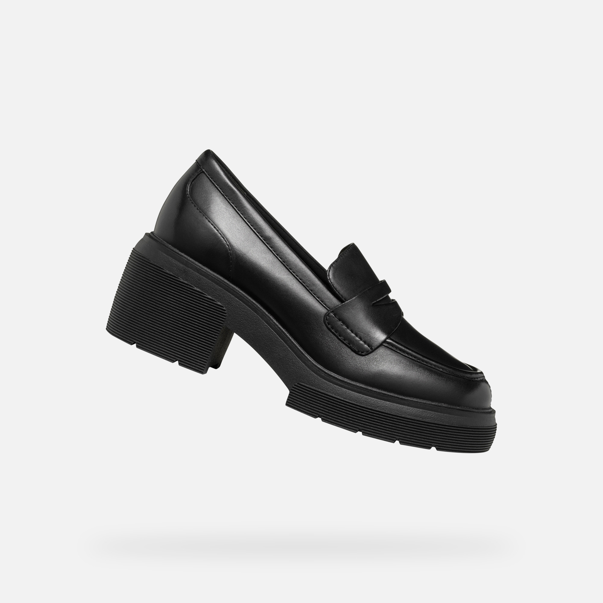 Black womens moccasins Geox Spherica EC15 - Womens
