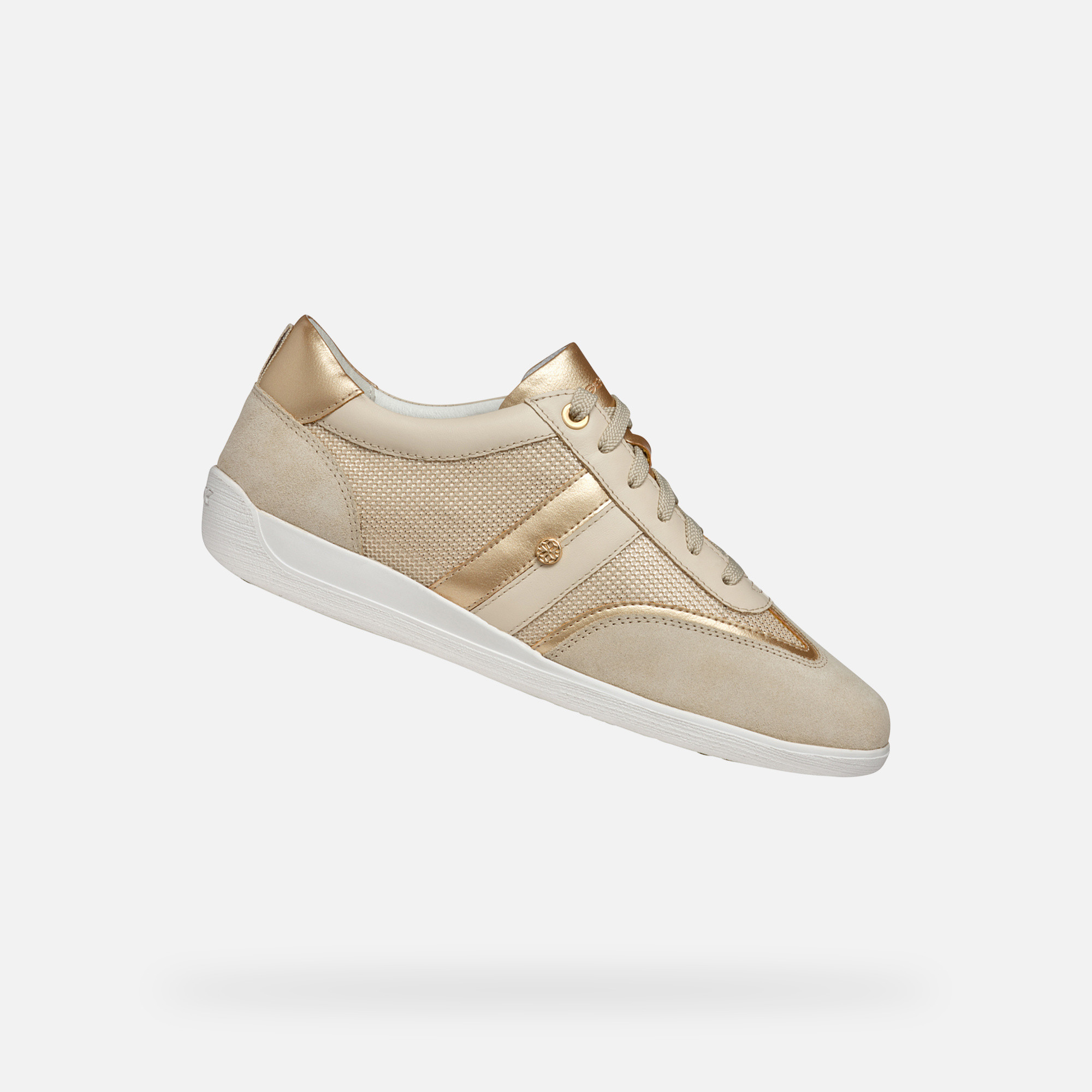 Gold womens sneakers Geox Myria - Womens