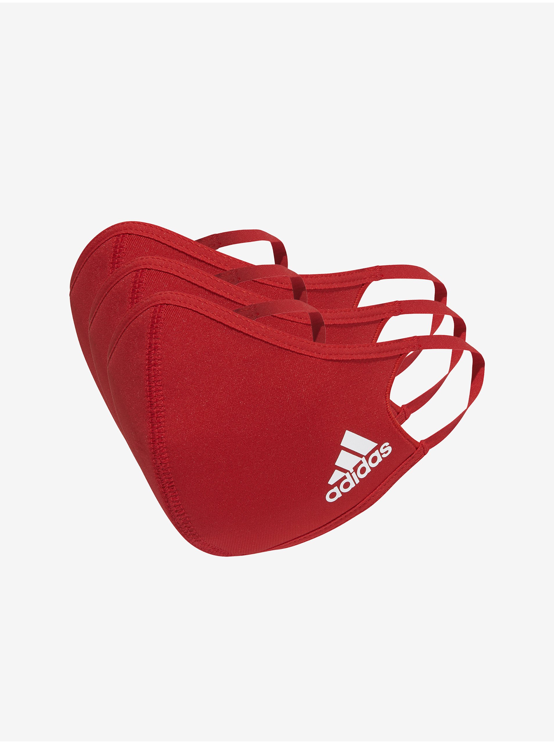 Set of three masks in red adidas Performance - unisex