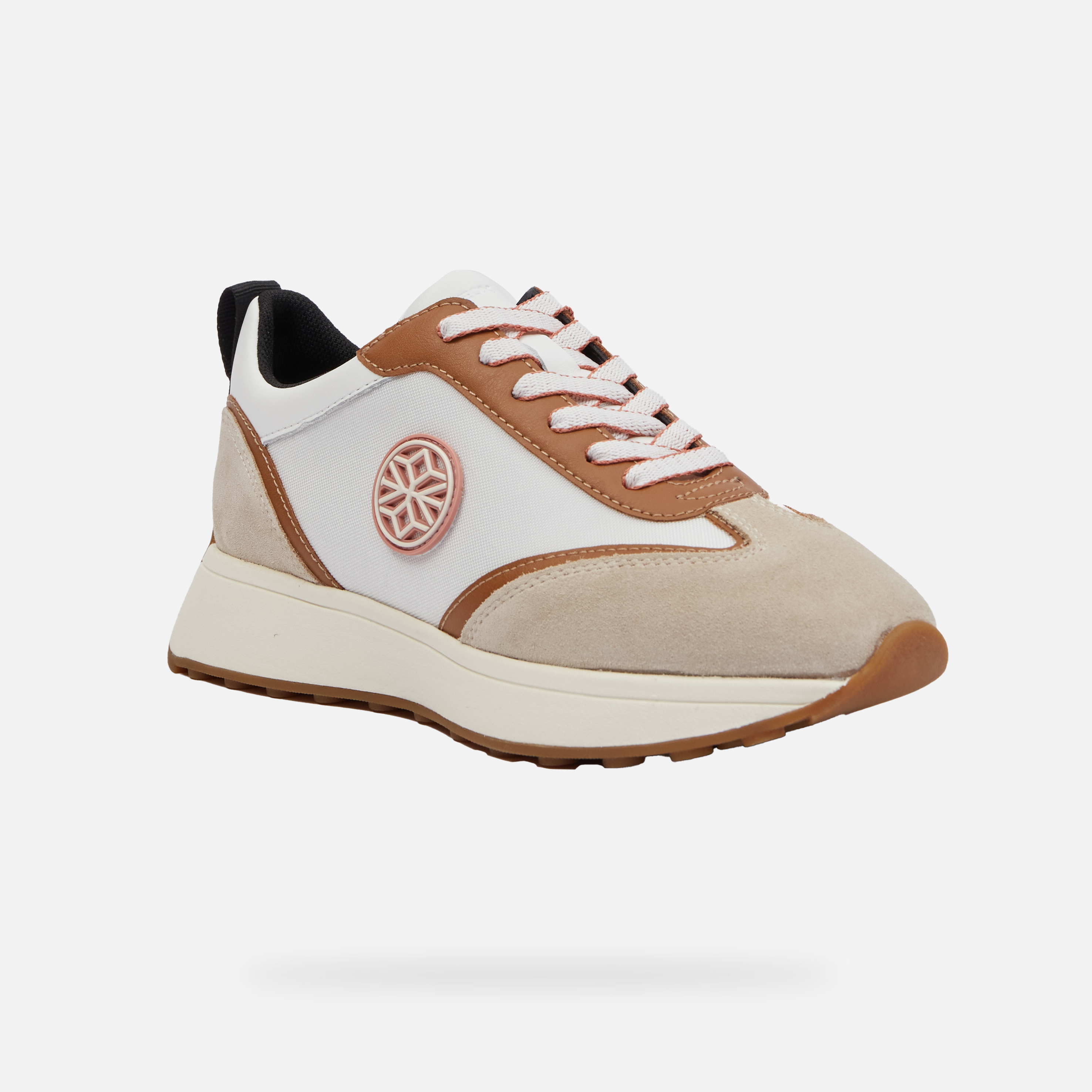 Beige women's sneakers Geox Amabel - Women's