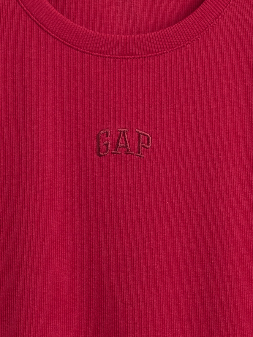 Tricou scurt cu nervuri și logo GAP