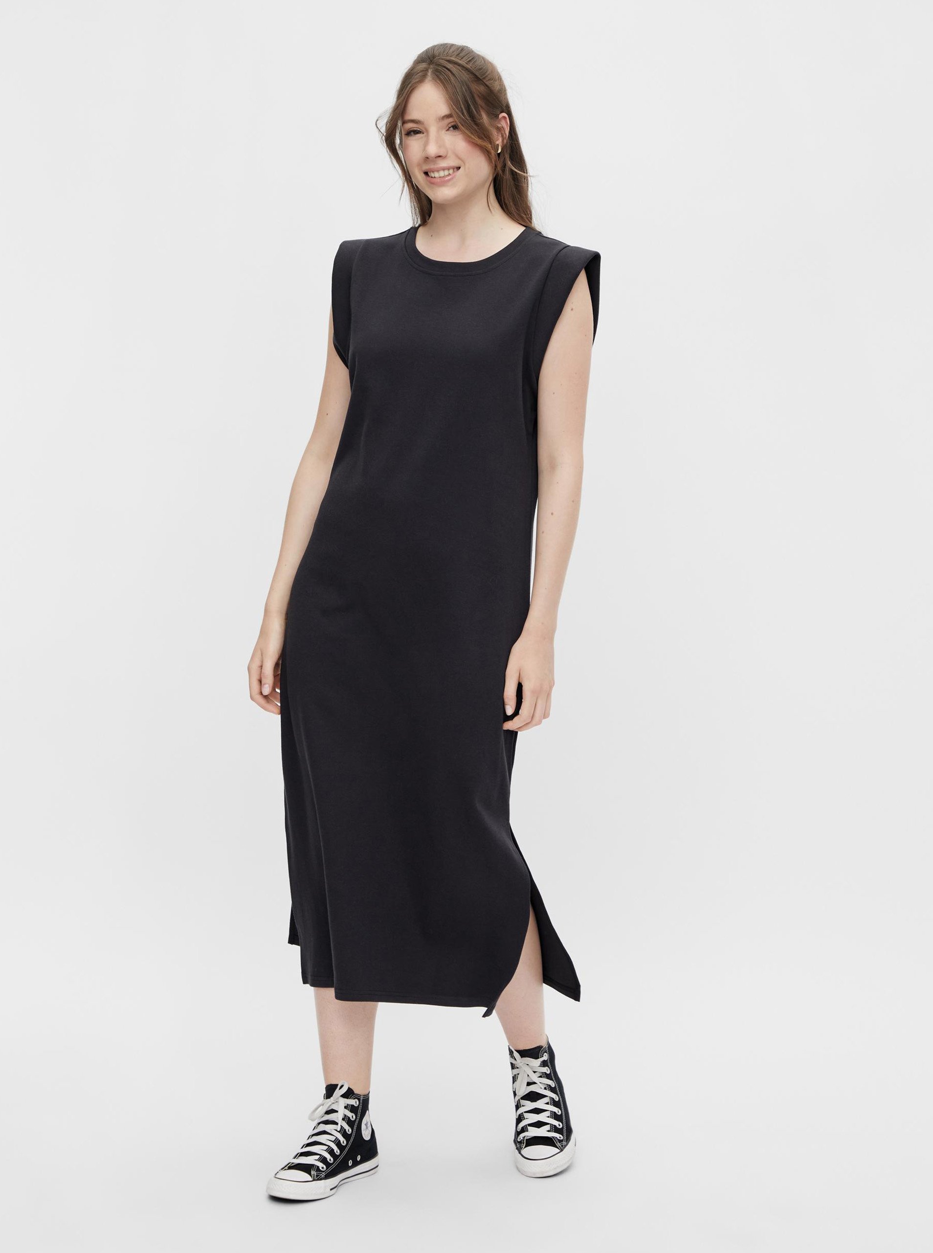 Black Maxi Dress with Slit Pieces Temmo - Women