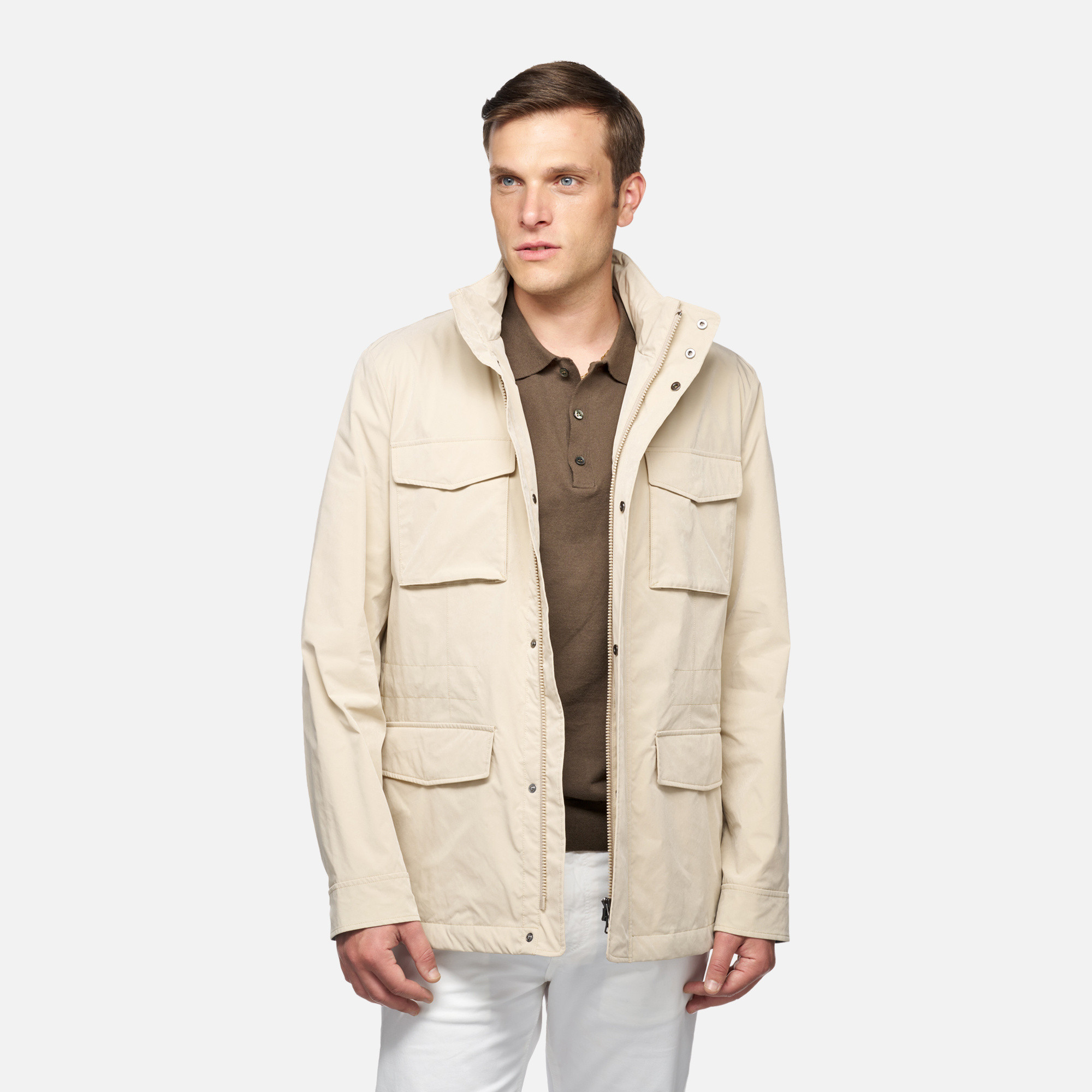 Beige men&#039;s jacket Geox Damon - Men&#039;s