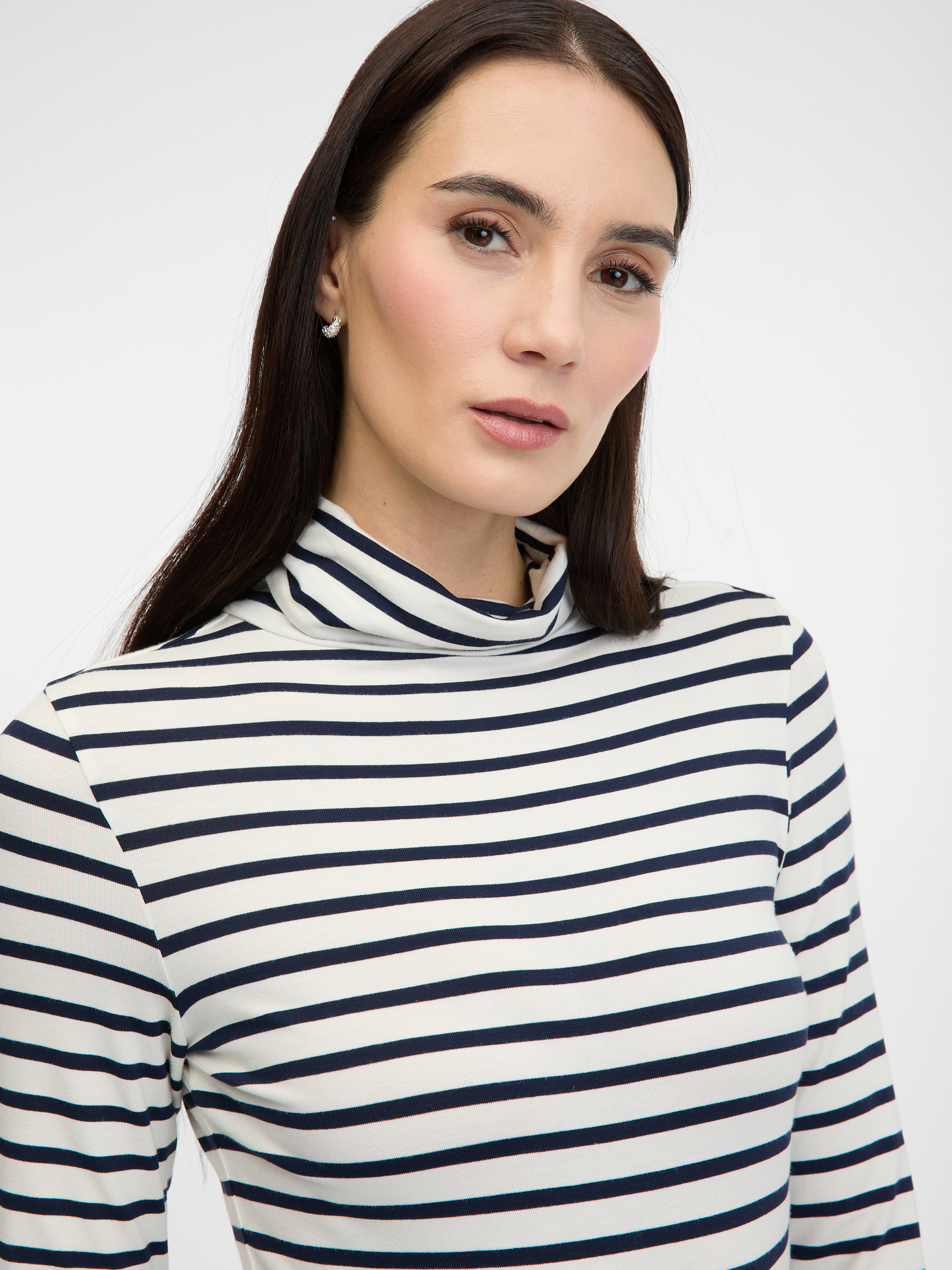 Navy Blue Women's Striped Long Sleeve T-Shirt ORSAY - Women's