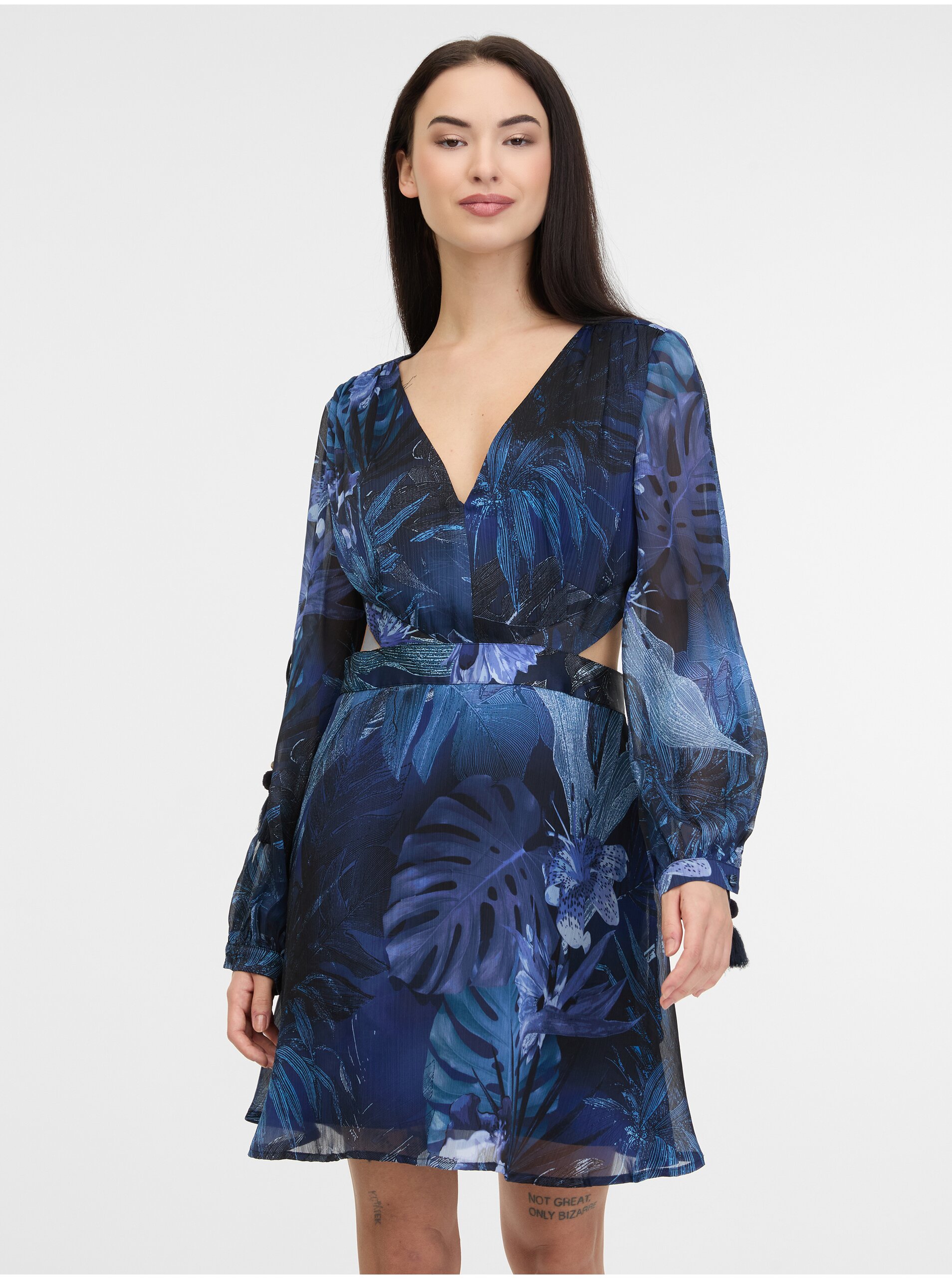 Dark blue women's dress with a bedspread Guess Farrah - Women