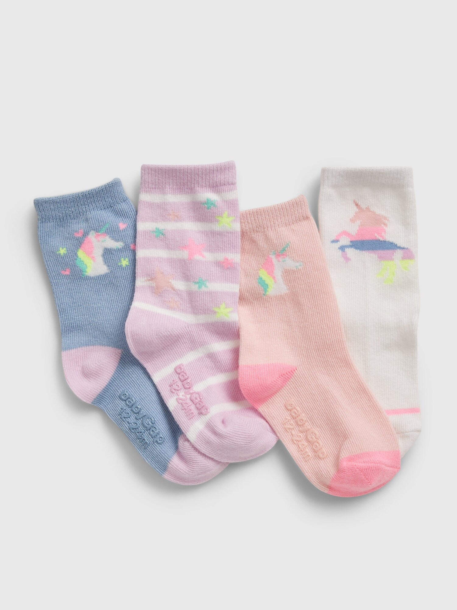 Levně GAP Dětské ponožky unicorn socks, 4 páry - Holky