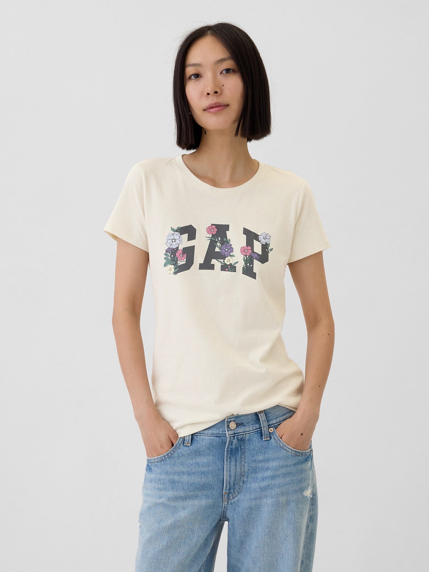 GAP Cotton T-shirt with logo - Women&#039;s