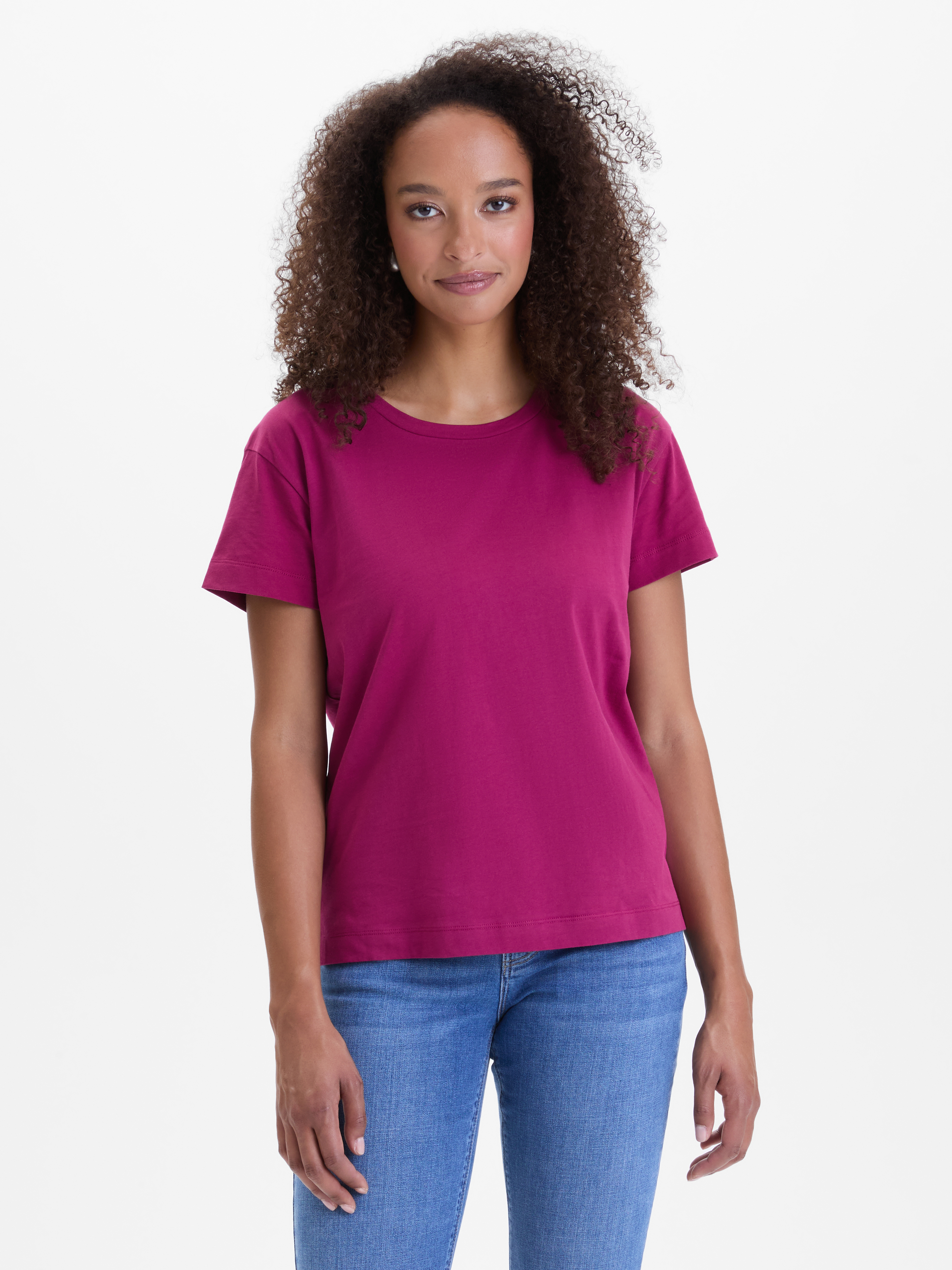 Tmavoružové dámske tričko s krátkym rukávom