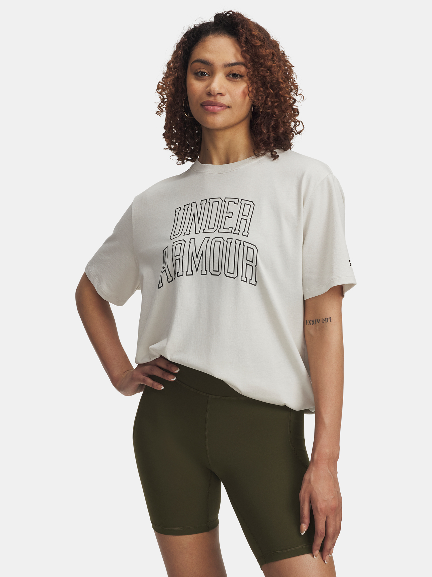 Womens T-shirt Under Armour Rival OS Campus Tee-WHT - Womens