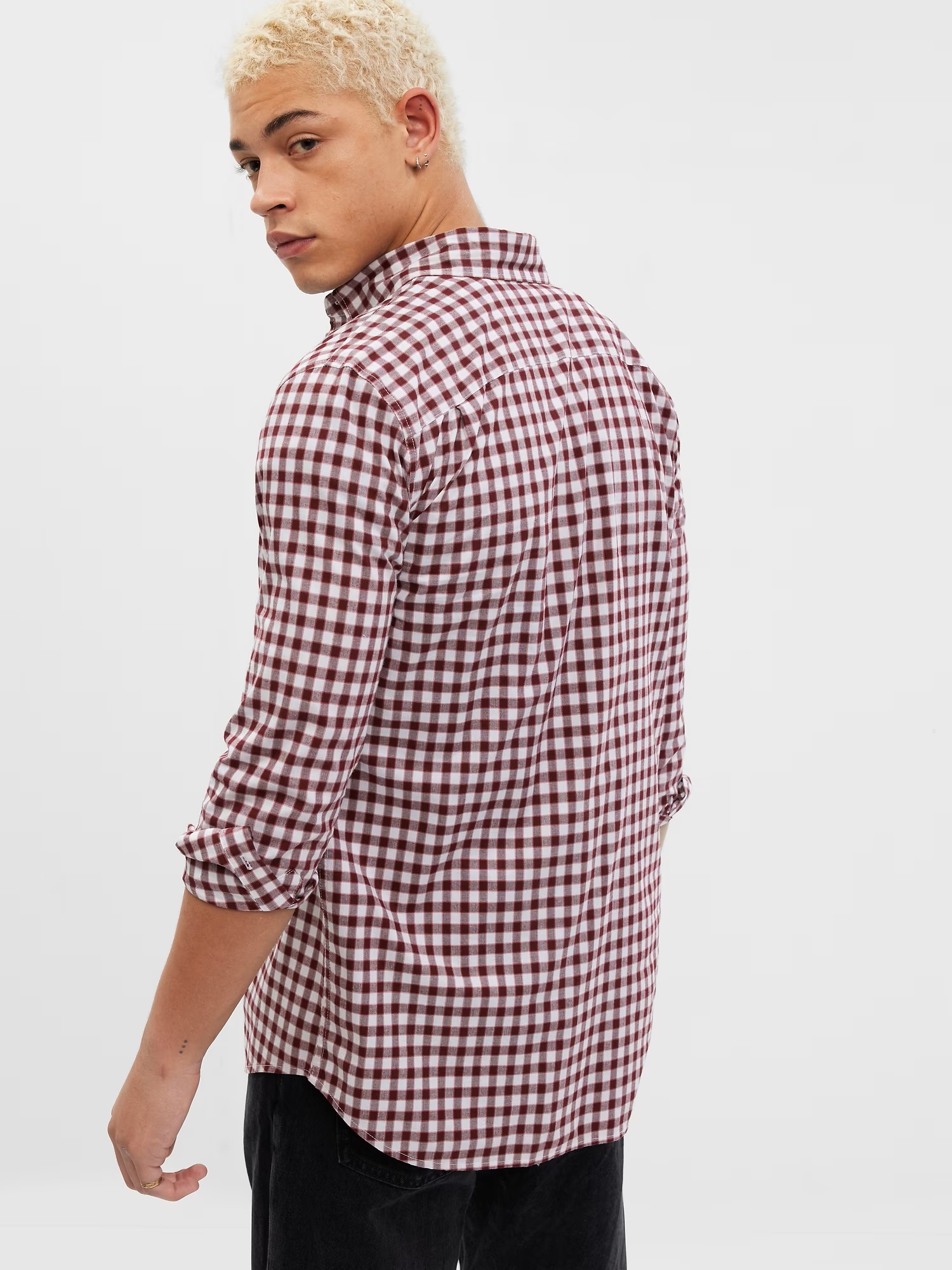 Camasi casual pentru barbati GAP - bordo, crem