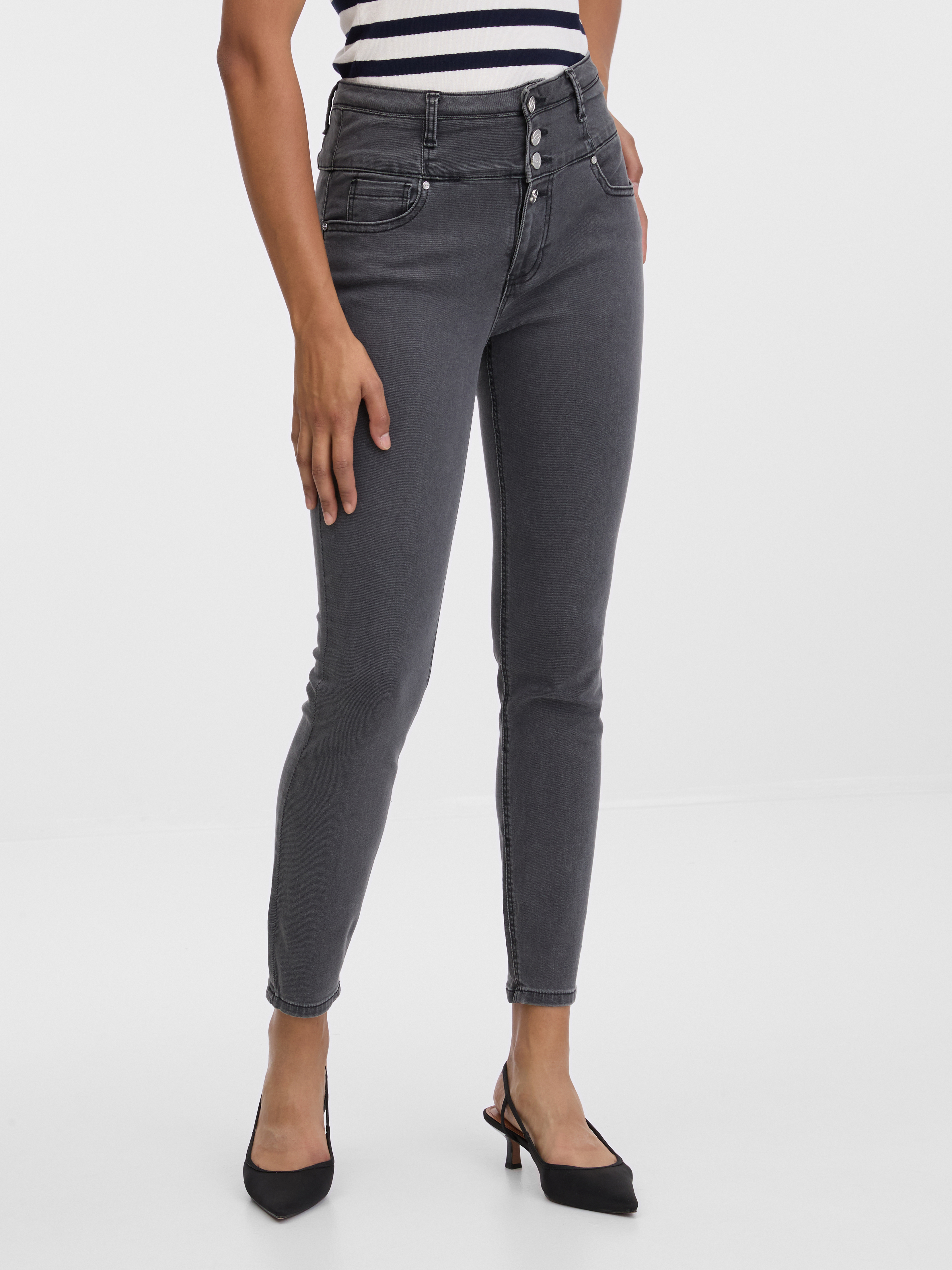Dark grey women's skinny fit jeans ORSAY - Women's