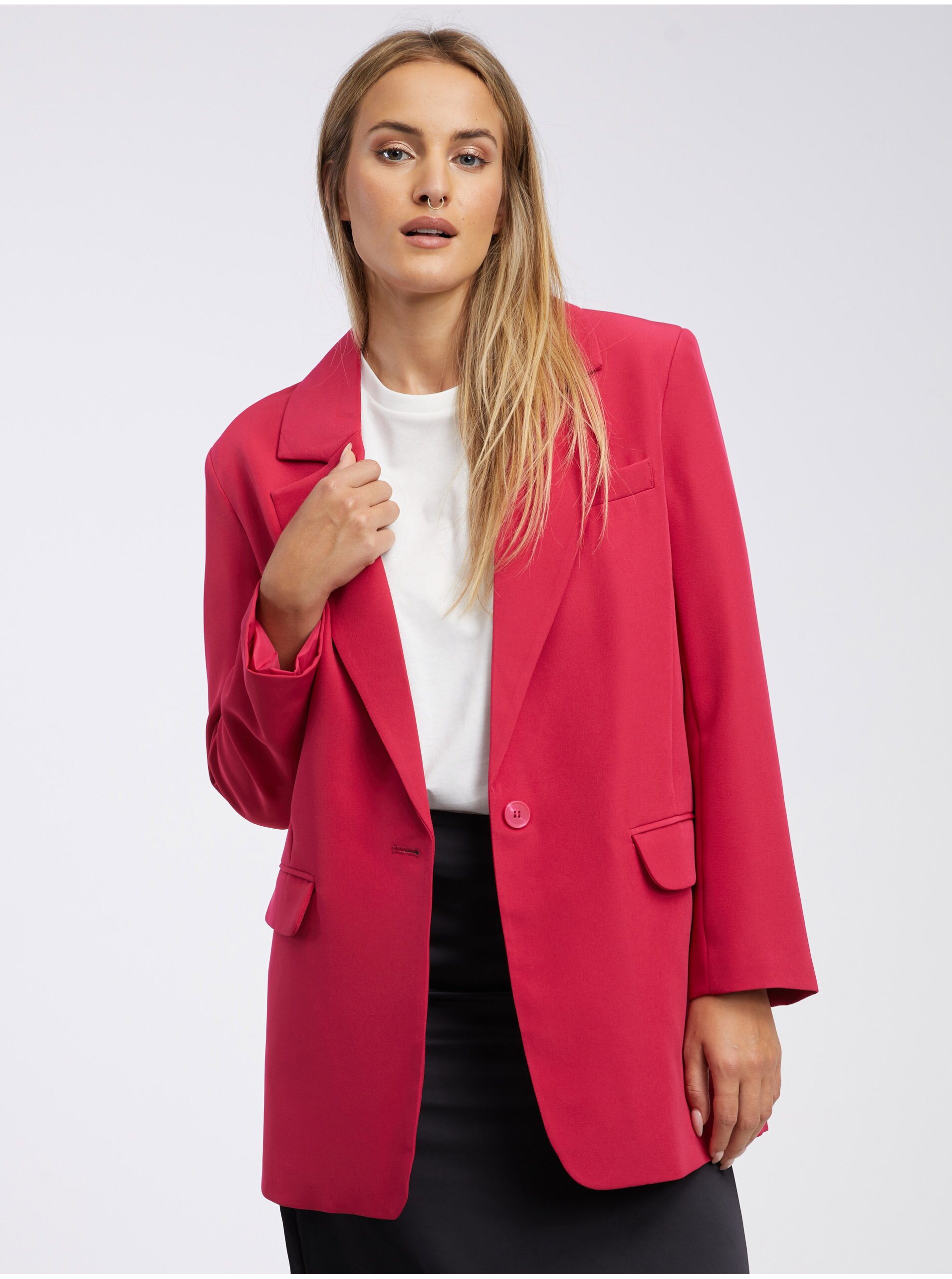 Dark pink women's oversize jacket ONLY Lana - Women