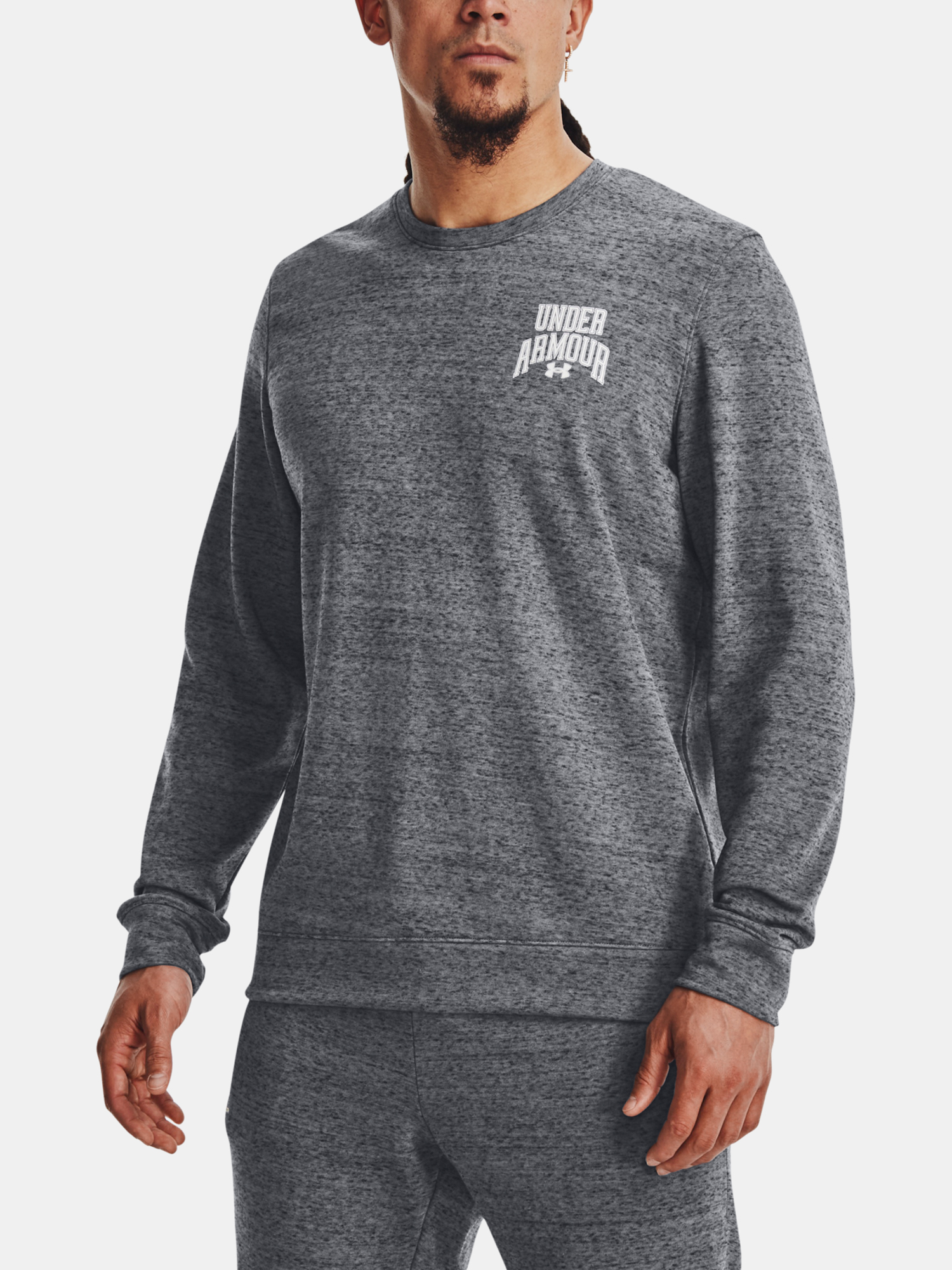 Under Armour Mikina UA Rival Terry Graphic Crew-GRY - Pánské