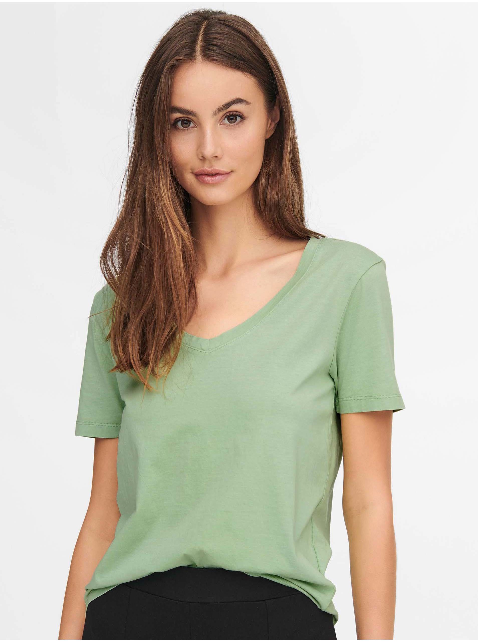 Light green basic T-shirt JDY Farock - Women