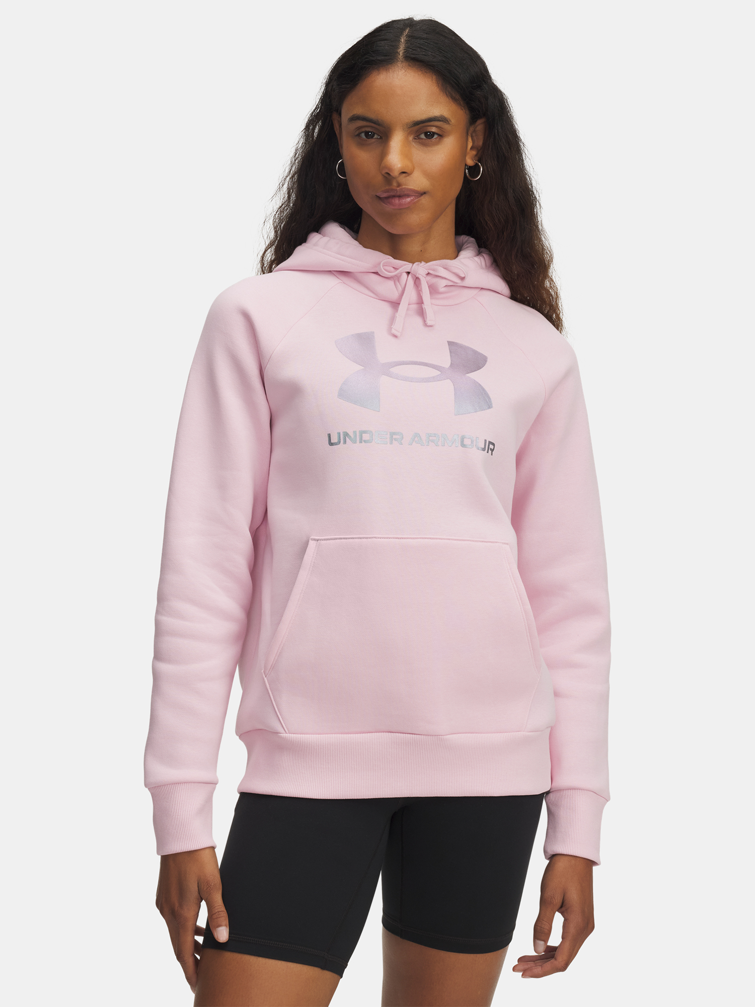 Women&#039;s sweatshirt Under Armour UA Rival Flc Shimmer Hdy-PNK - Women&#039;s