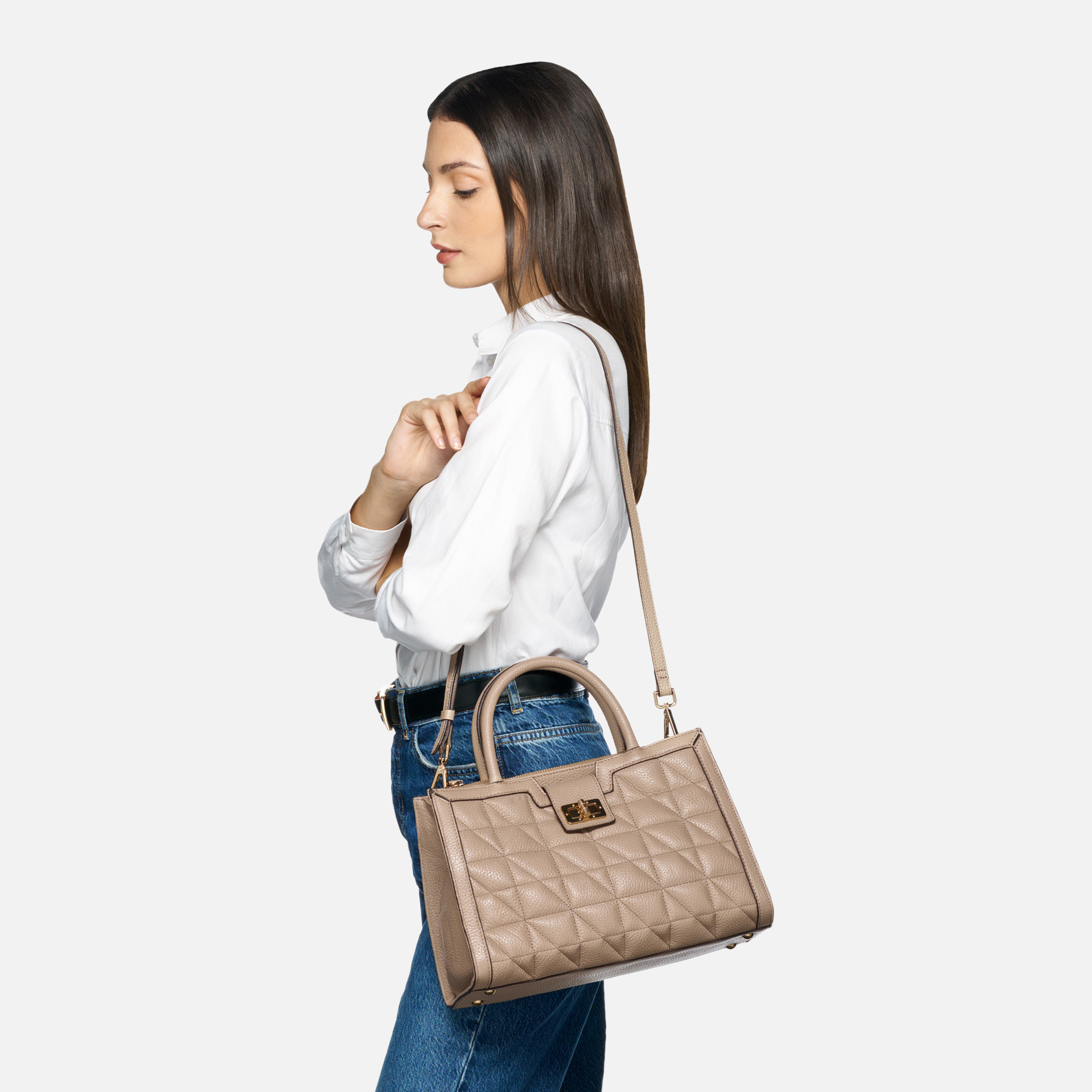 Beige women&#039;s handbag Geox Leonory - Women&#039;s