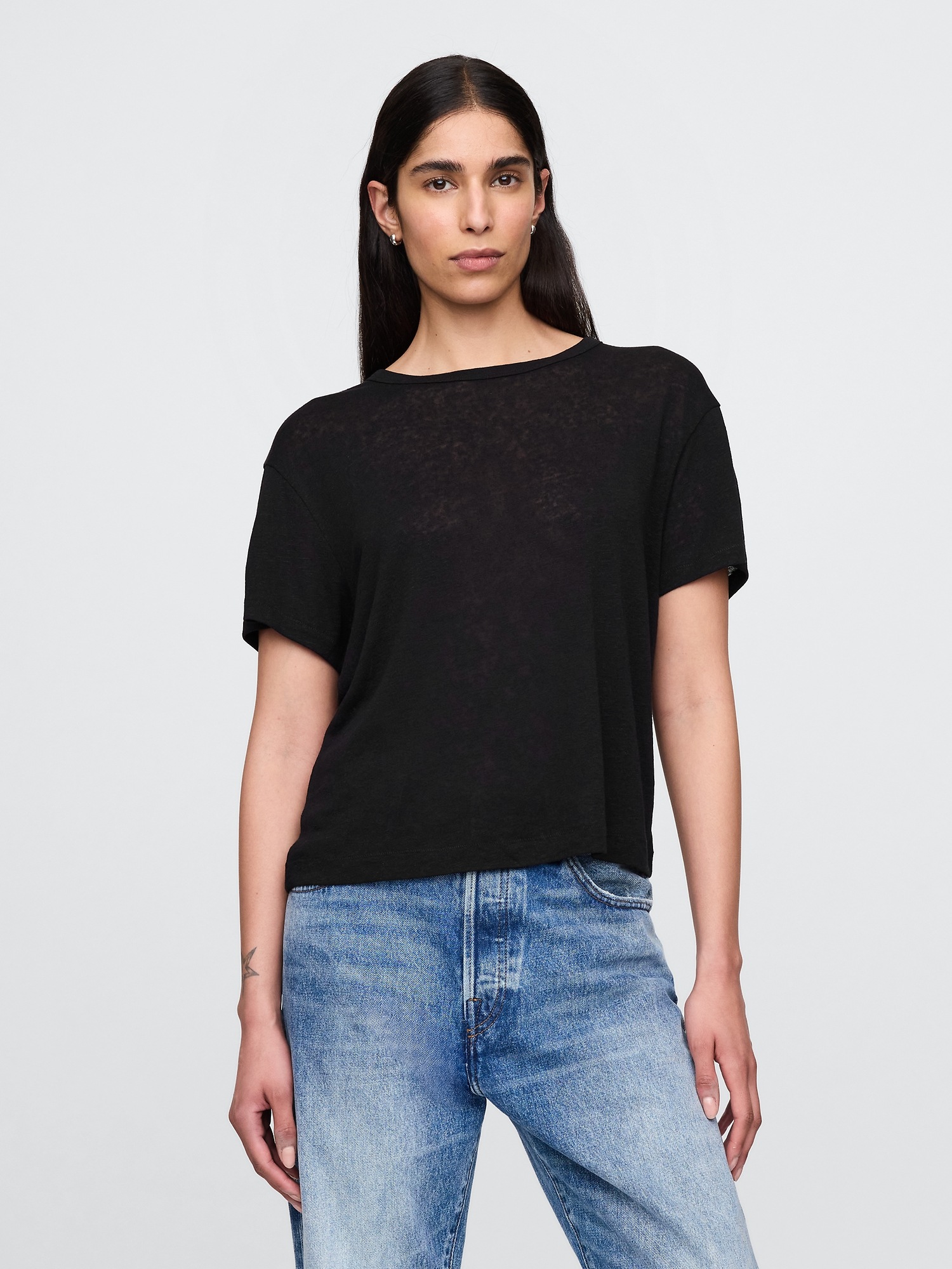GAP Linen crop t-shirt - Womens