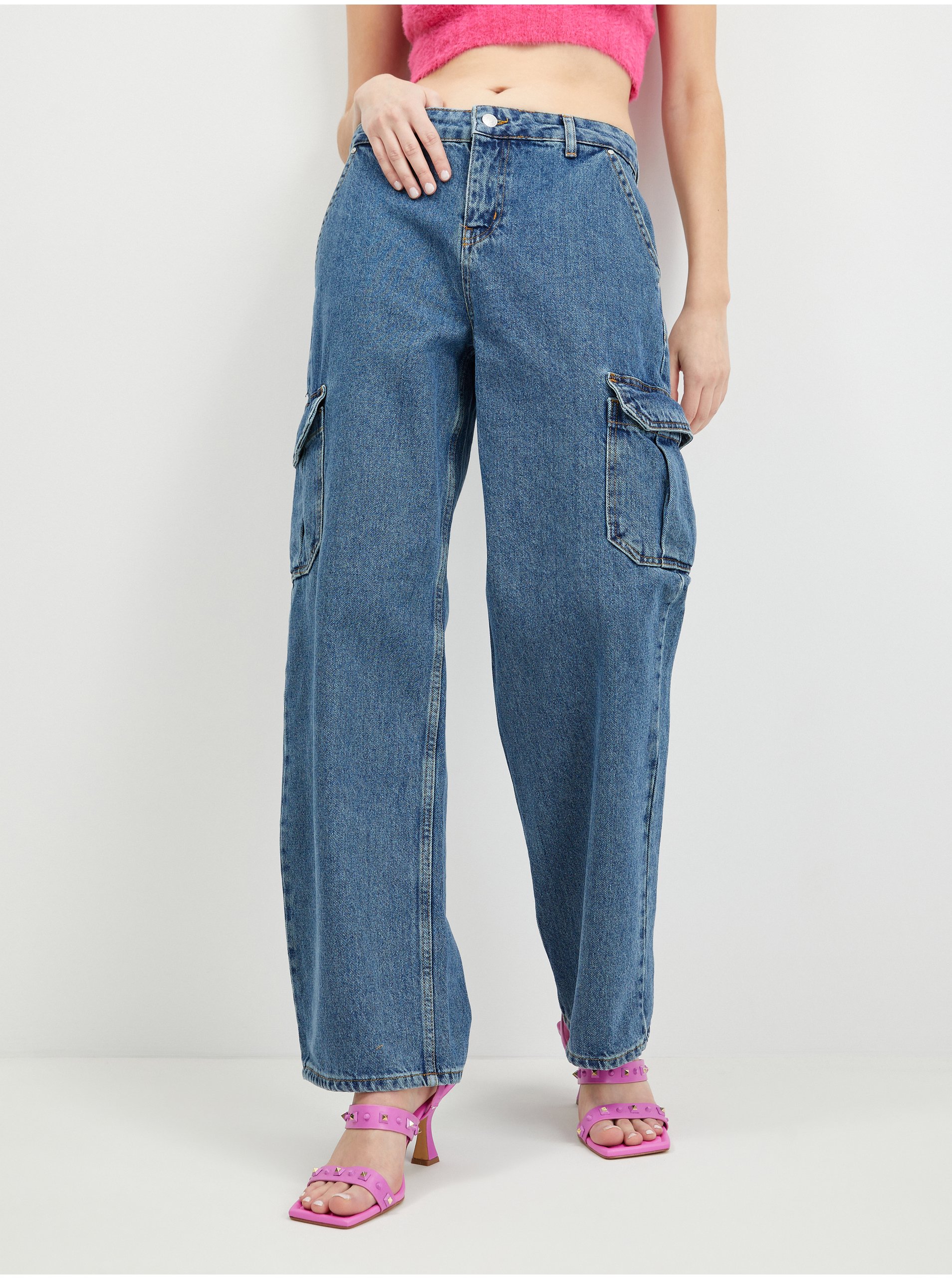 Flared, Bootcut pentru femei Noisy May - albastru inchis