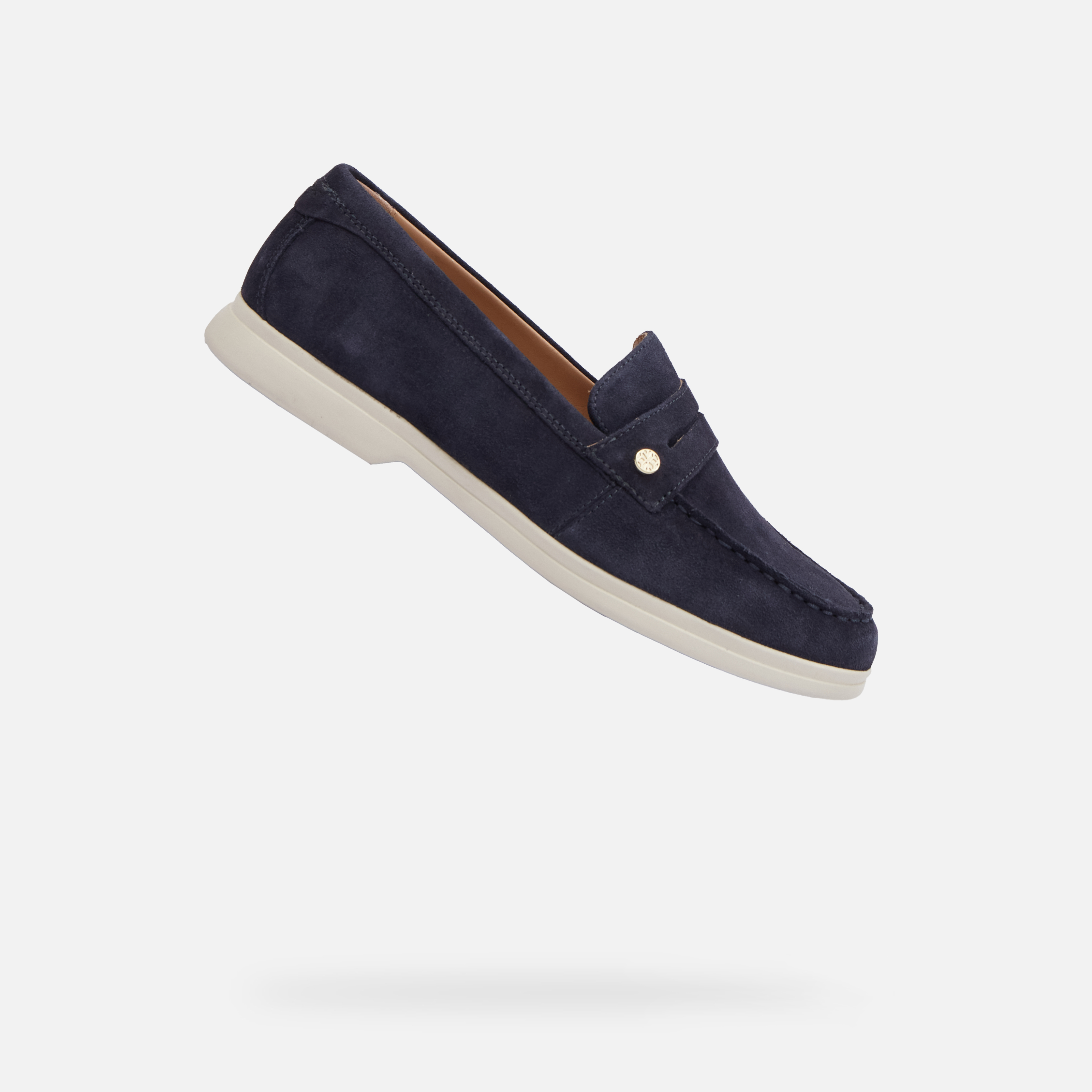 Dark blue womens moccasins Geox XAN3 - Womens