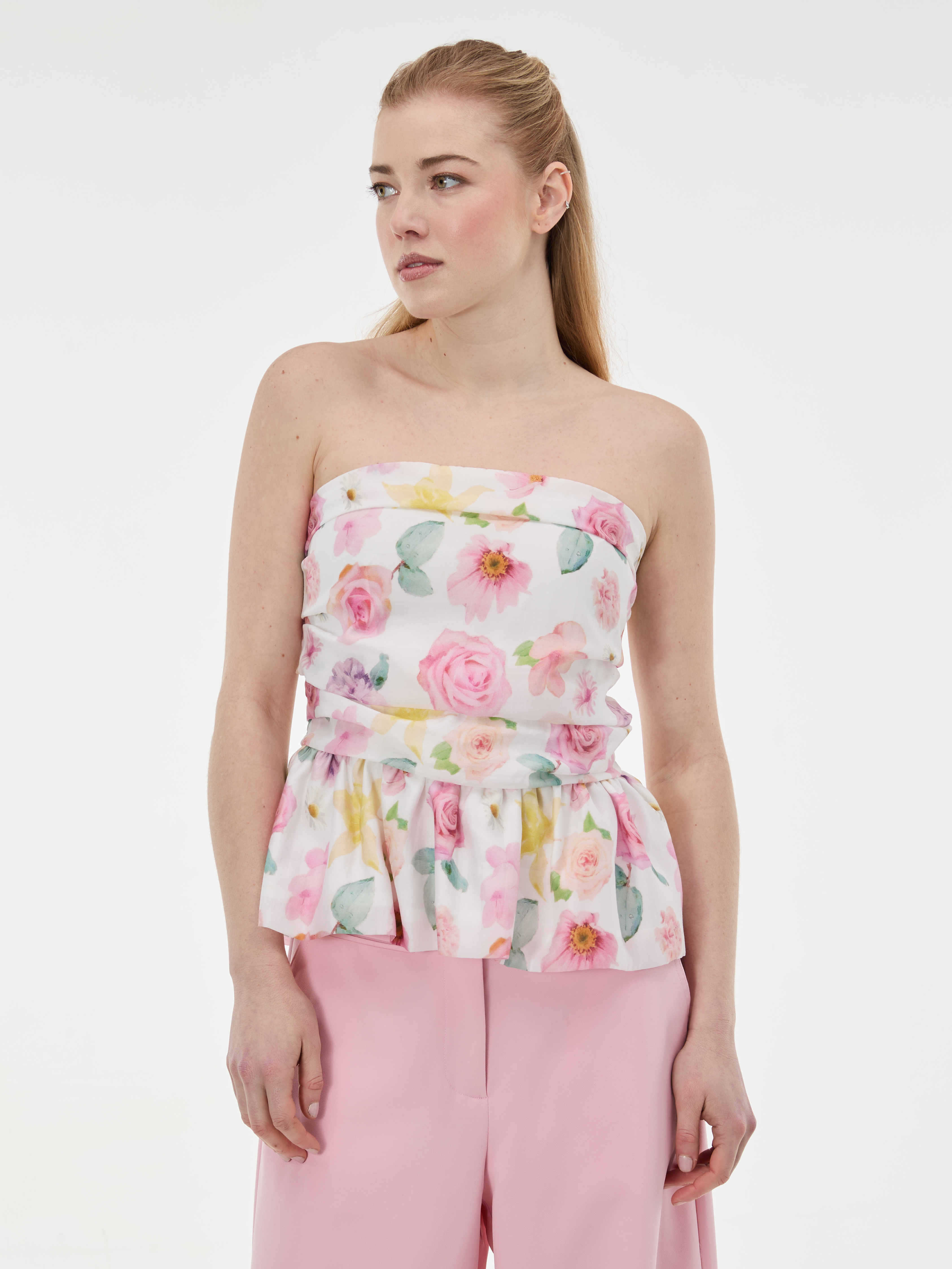 Розов дамски топ без презрамки ORSAY