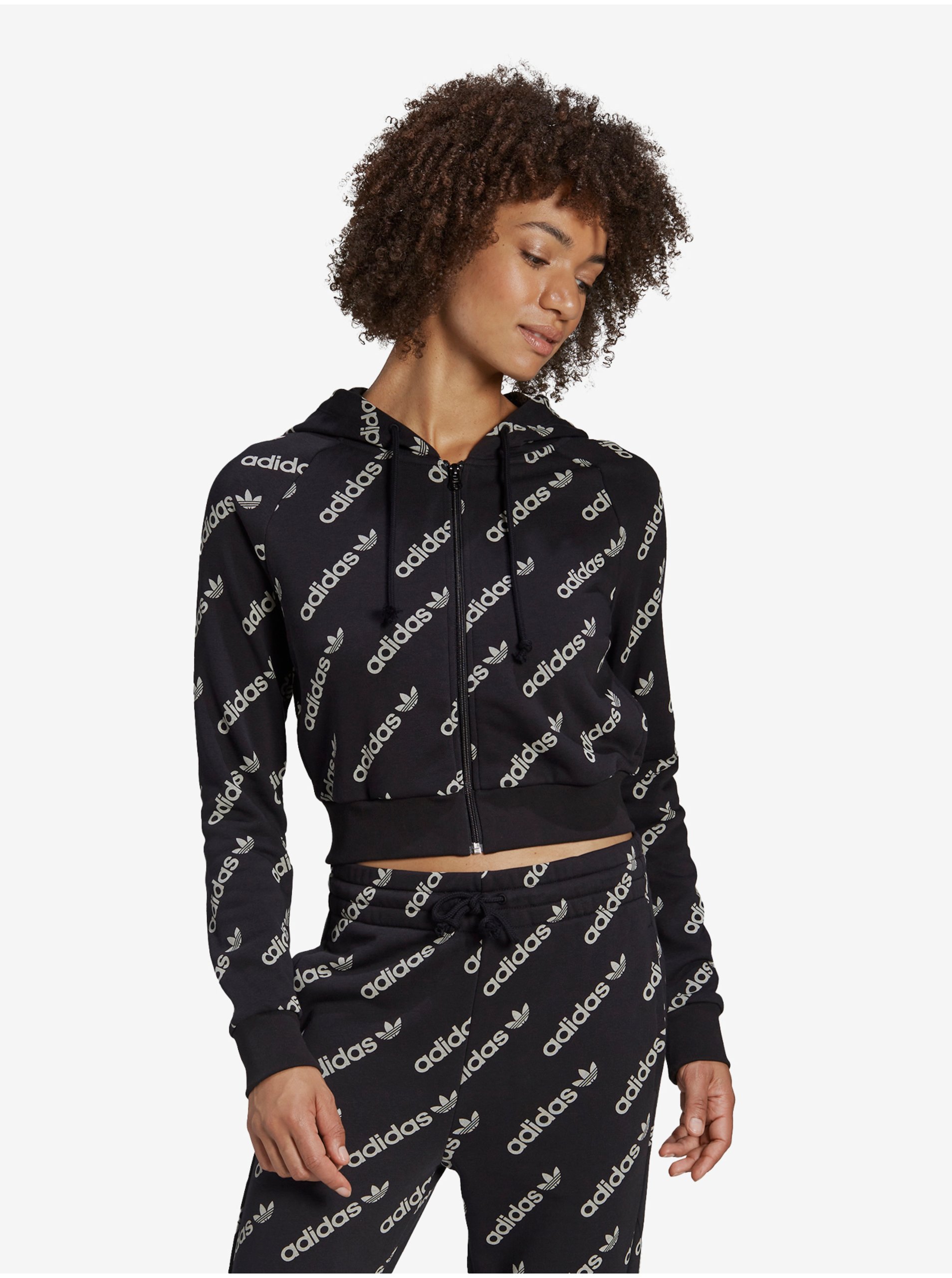 Black Womens Crop Hoodie adidas Originals - Women