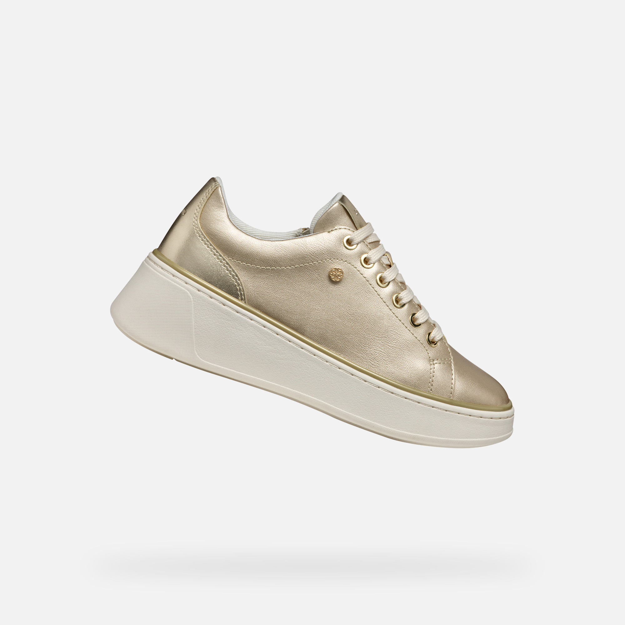 Gold womens sneakers Geox Sunnetty - Womens