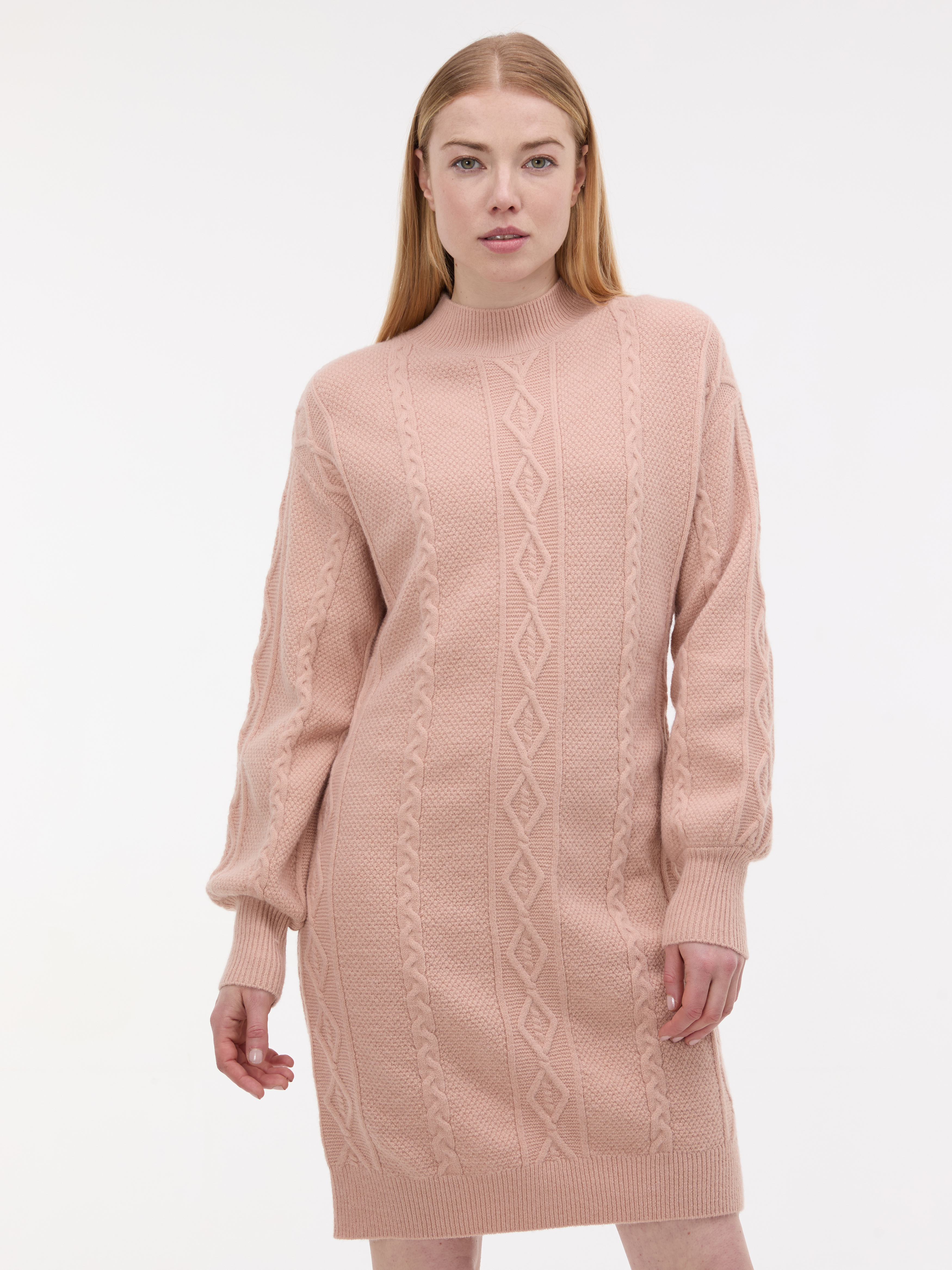 Svetloružové svetrové šaty ORSAY