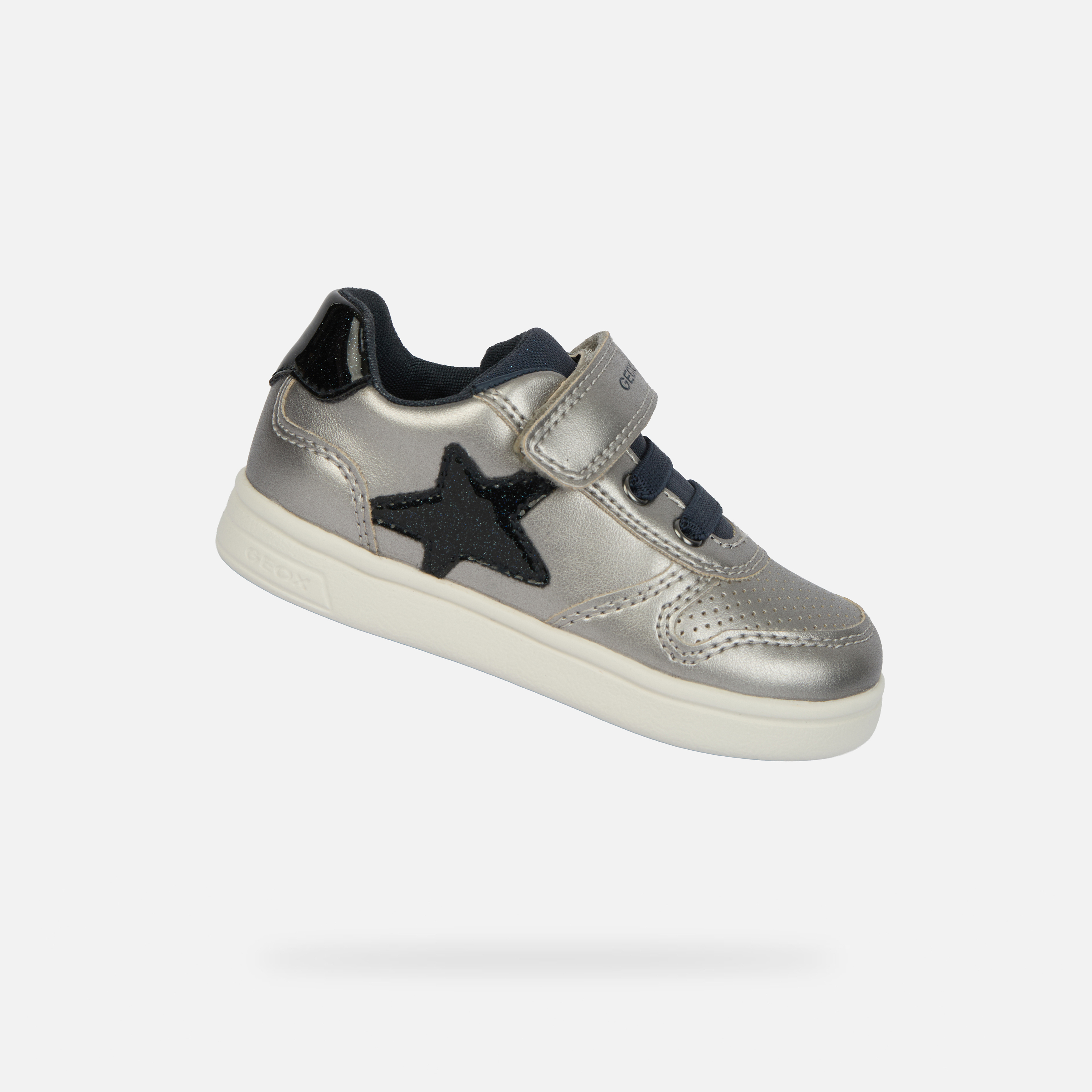 Silver Girls Geox Djrock Sneakers - Girls