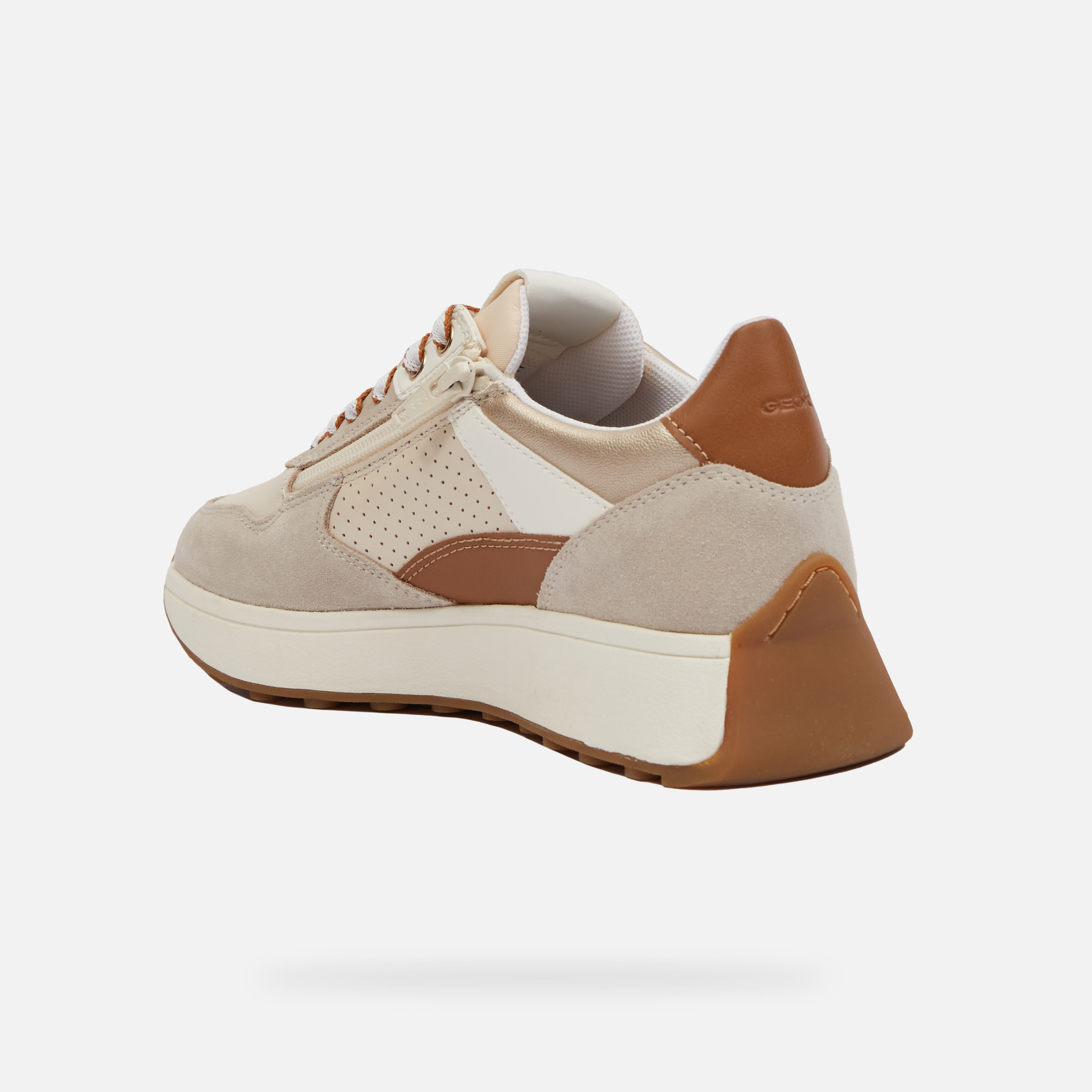 Cream women's sneakers Geox Amabel - Women's