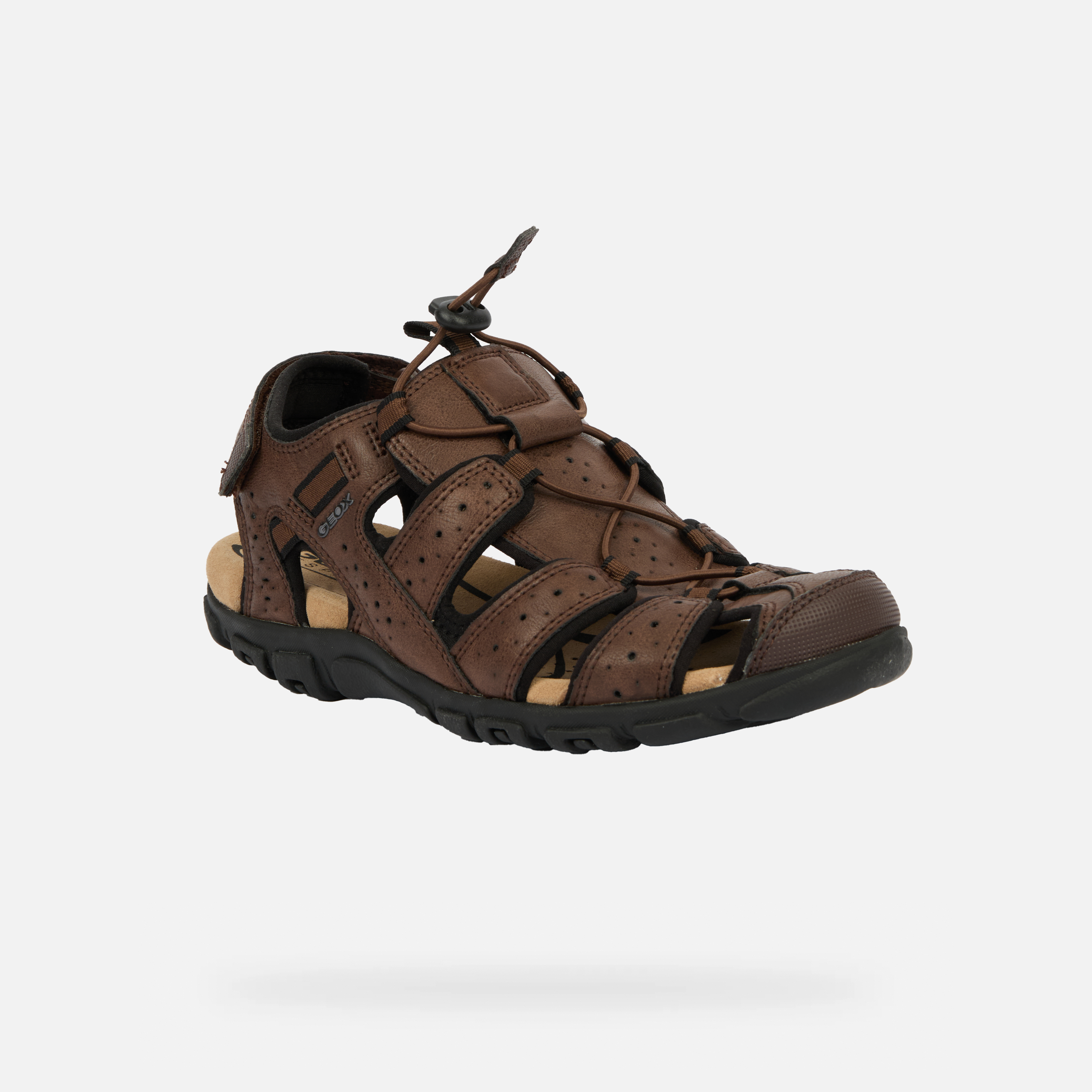 Dark Brown Men&#039;s Sandals Geox Omo Sandal Strada - Mens