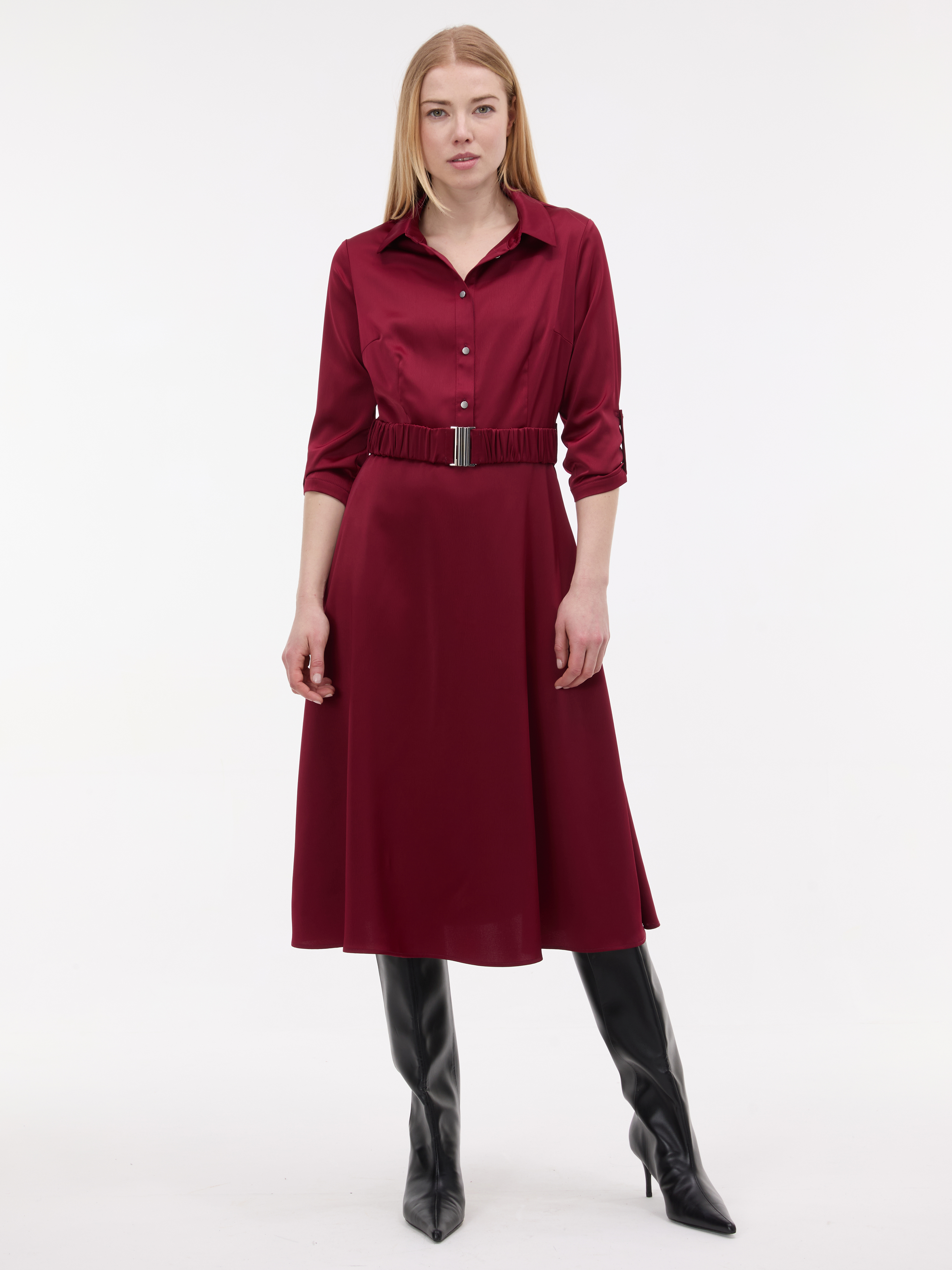 Bordové košilové šaty ORSAY