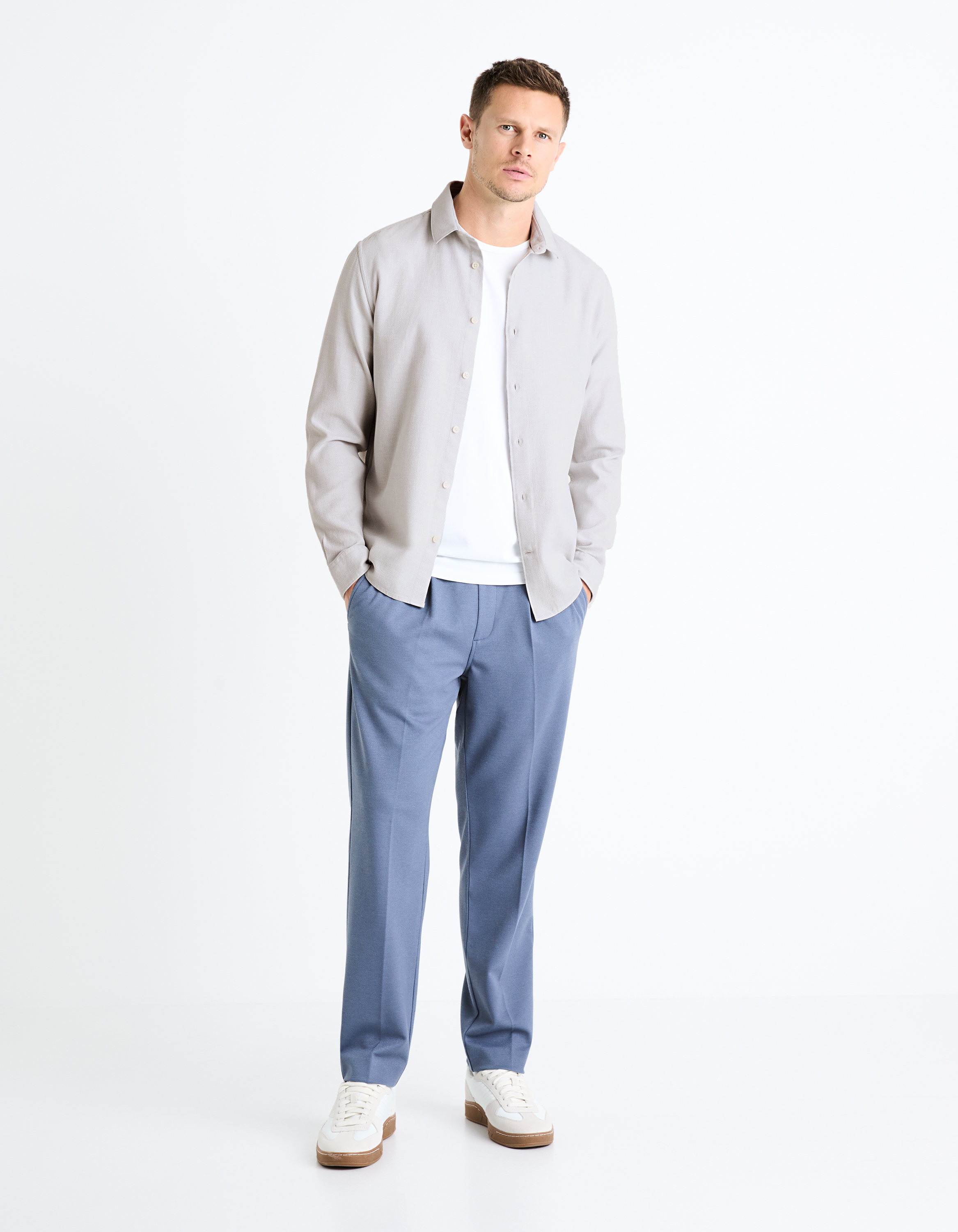 Camasi casual pentru barbati Celio - gri deschis