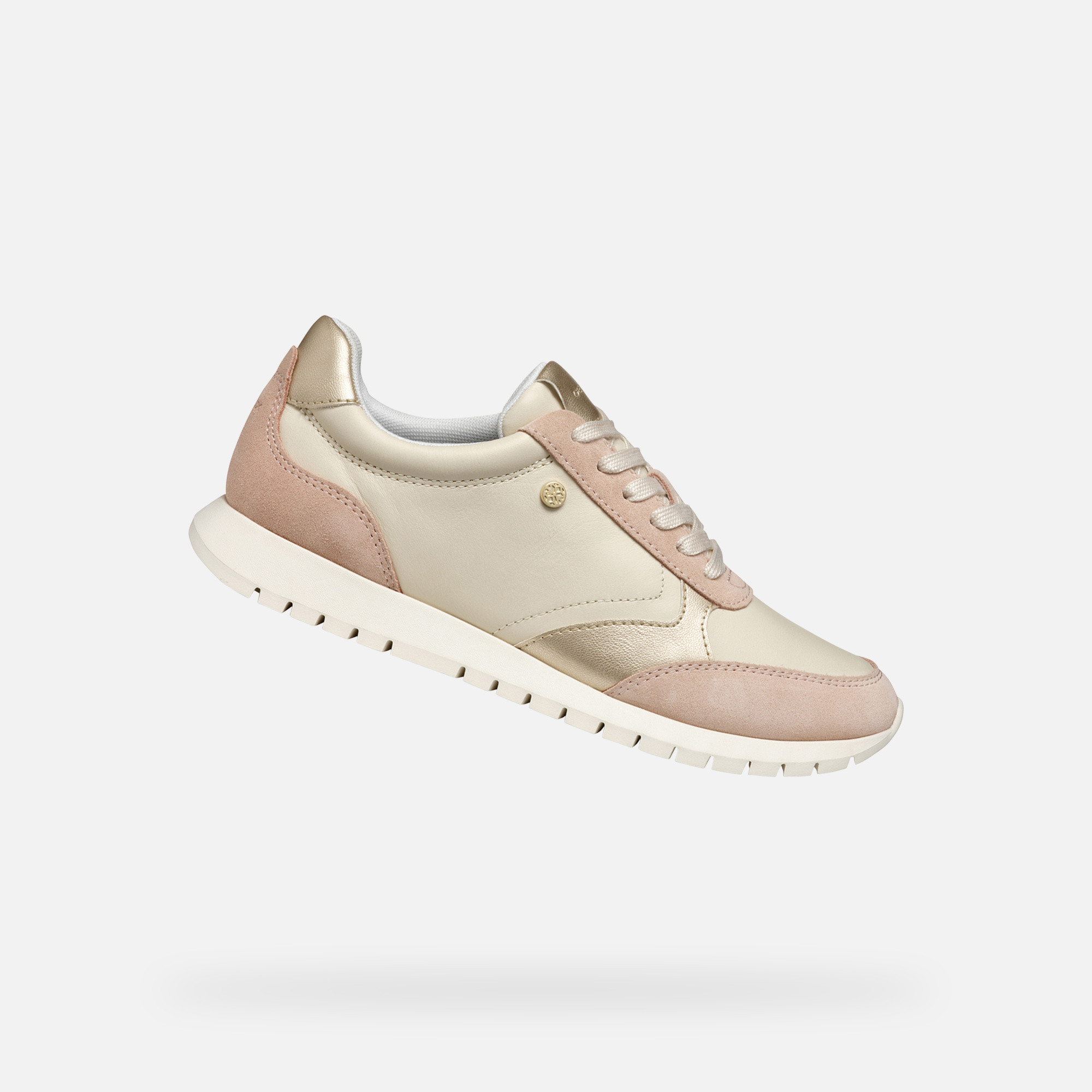 Cream womens sneakers Geox Sukie 2.0 - Womens
