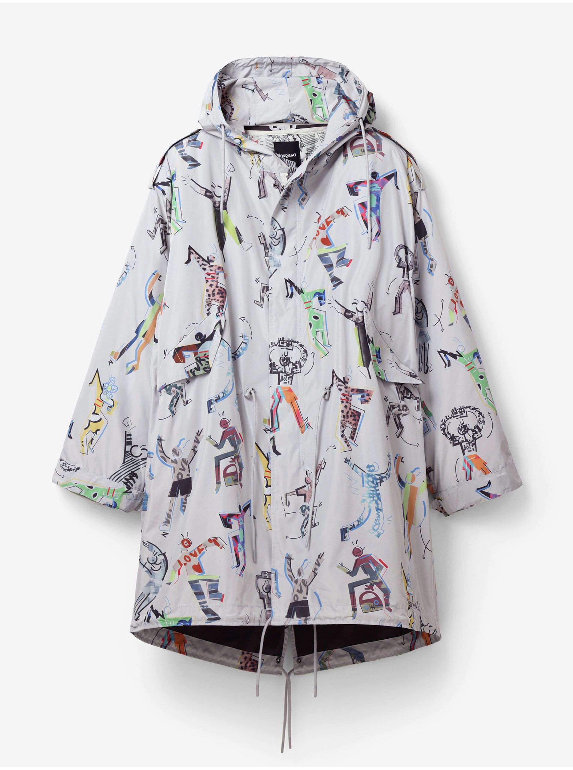 Geci parka pentru barbati Desigual - gri deschis
