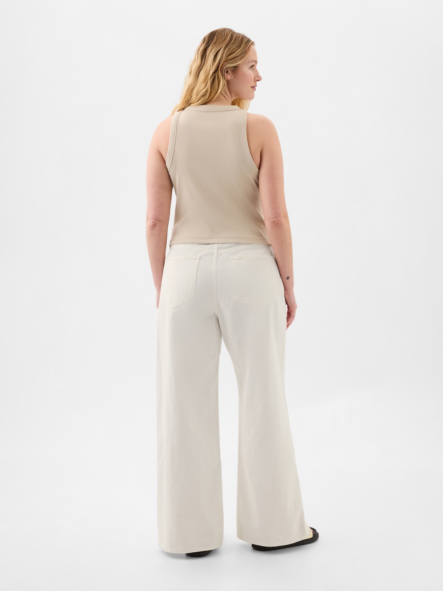 Pantaloni chino pentru femei GAP - alb