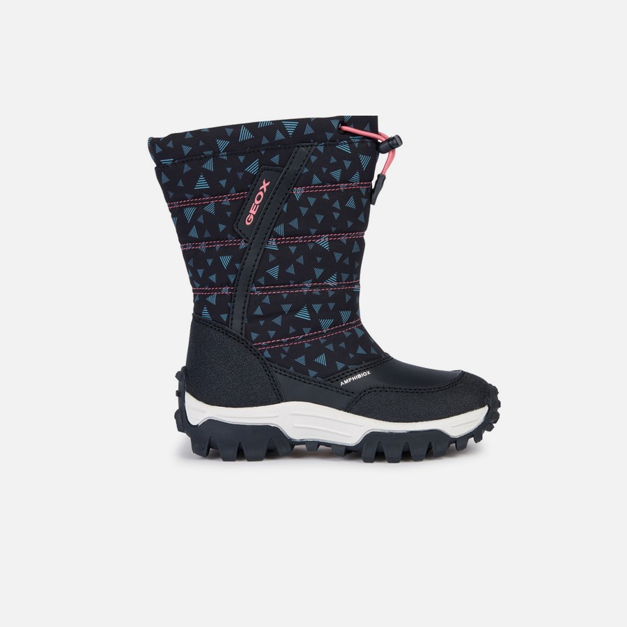 Black Girls Winter Boots Geox Himalaya B Ab - Girls