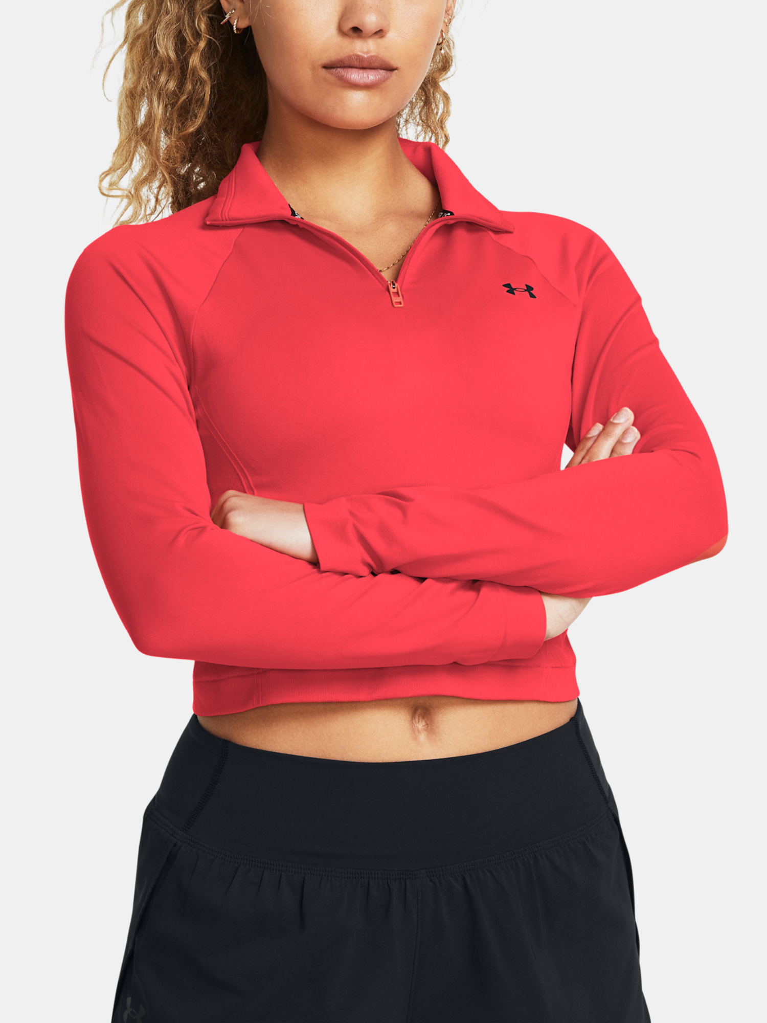 Under Armour Womens T-Shirt Vanish Seamless 1/4 Zip Crop - Women