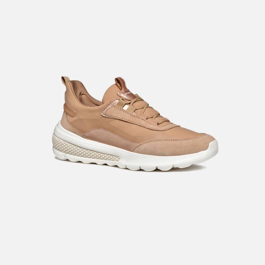 Brown women's sneakers Geox Spherica Actif - Women's