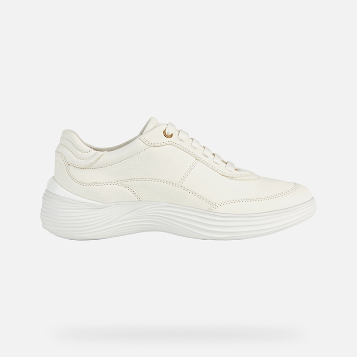White women's sneakers Geox Fluctis - Women's