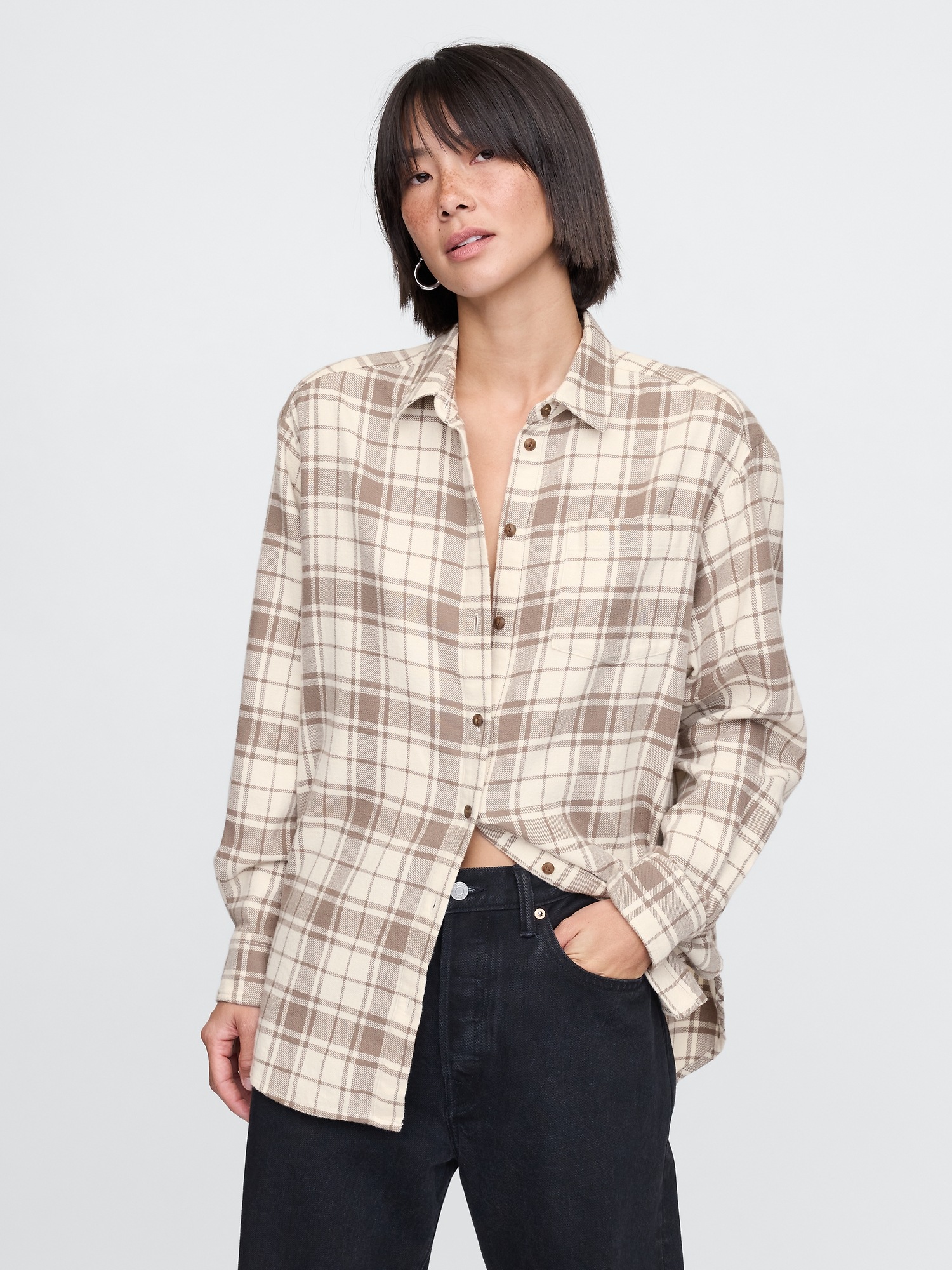 GAP Oversize flannel shirt Big Shirt - Women's