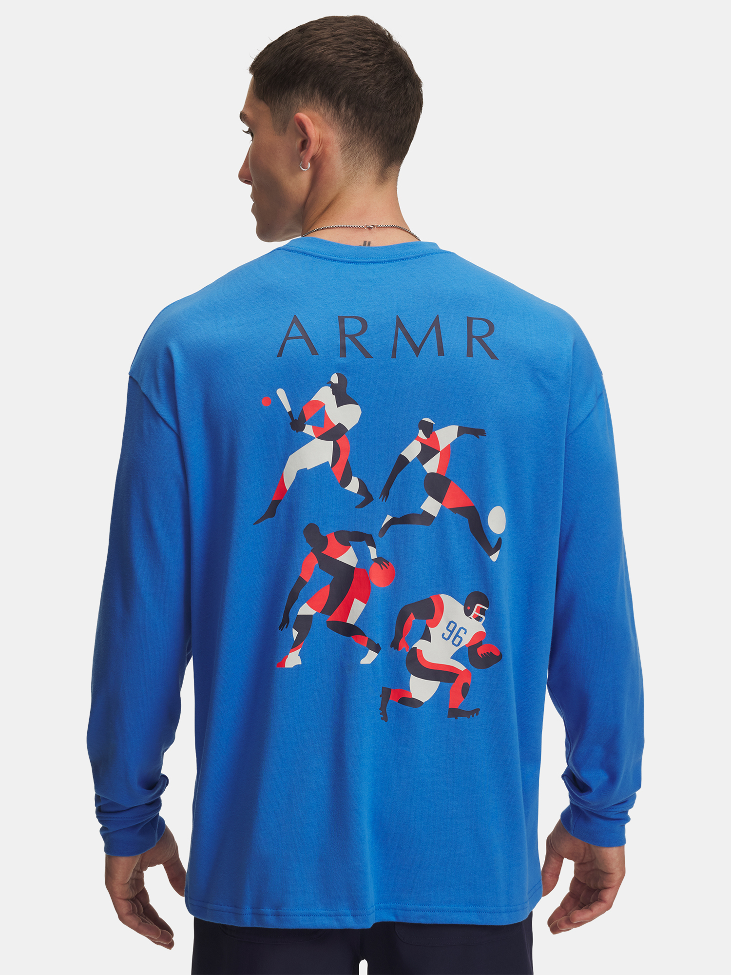 Men's Under Armour UA HWT MODERN SPORT OS LS-BLU - Men's T-Shirt