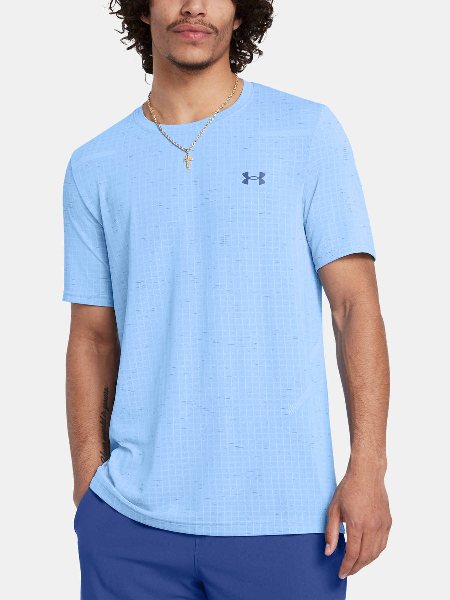 Men's T-shirt Under Armour Vanish Seamless Grid SS-BLU - Men's