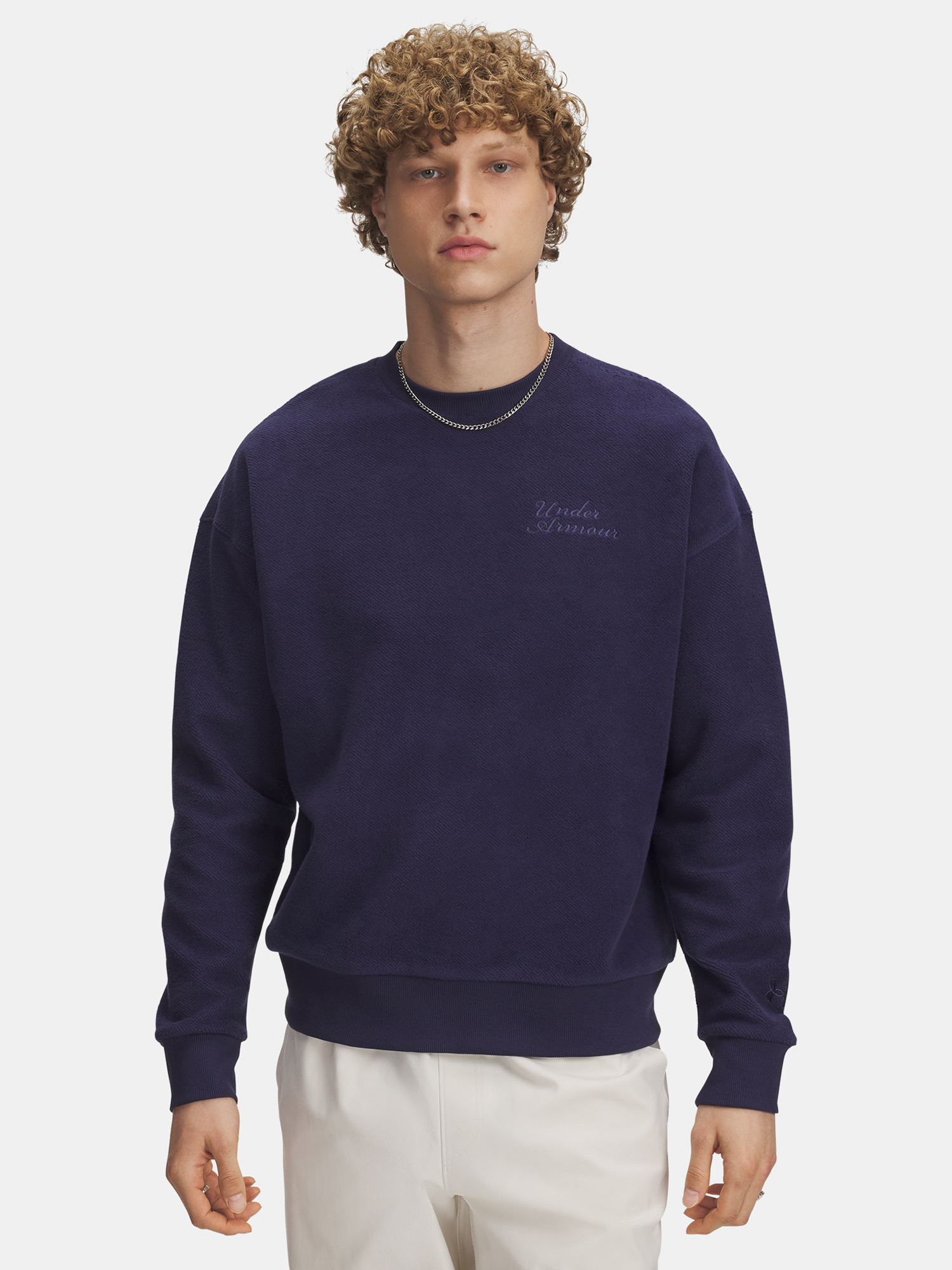 Men&#039;s sweatshirt Under Armour UA Icon Rev Terry Crew-BLU - Men&#039;s