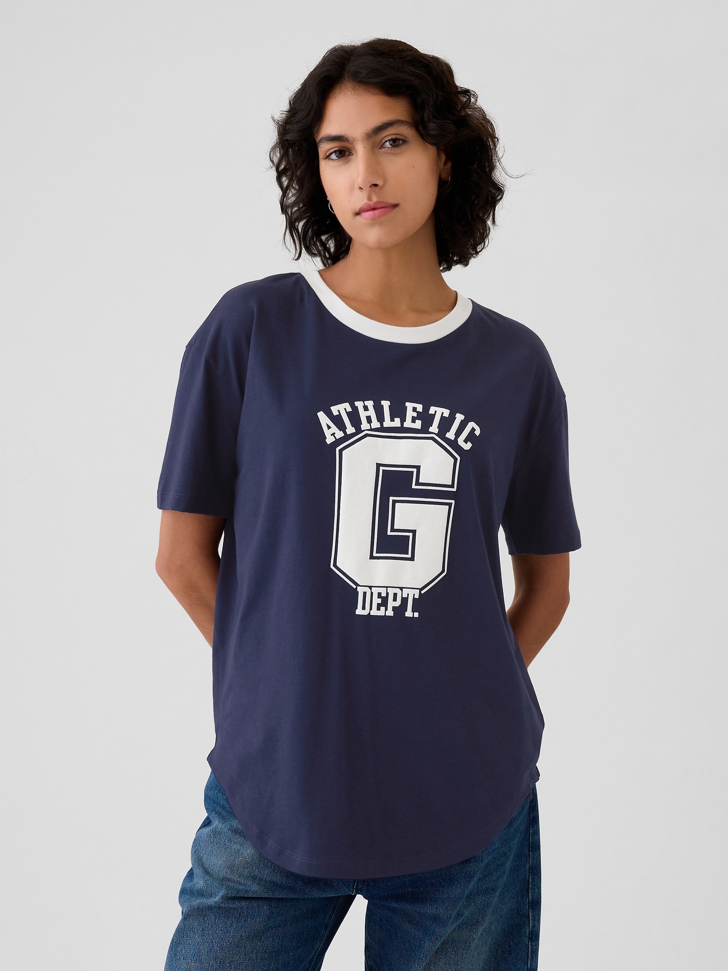 GAP Oversize Striped Athletic T-shirt - Women's